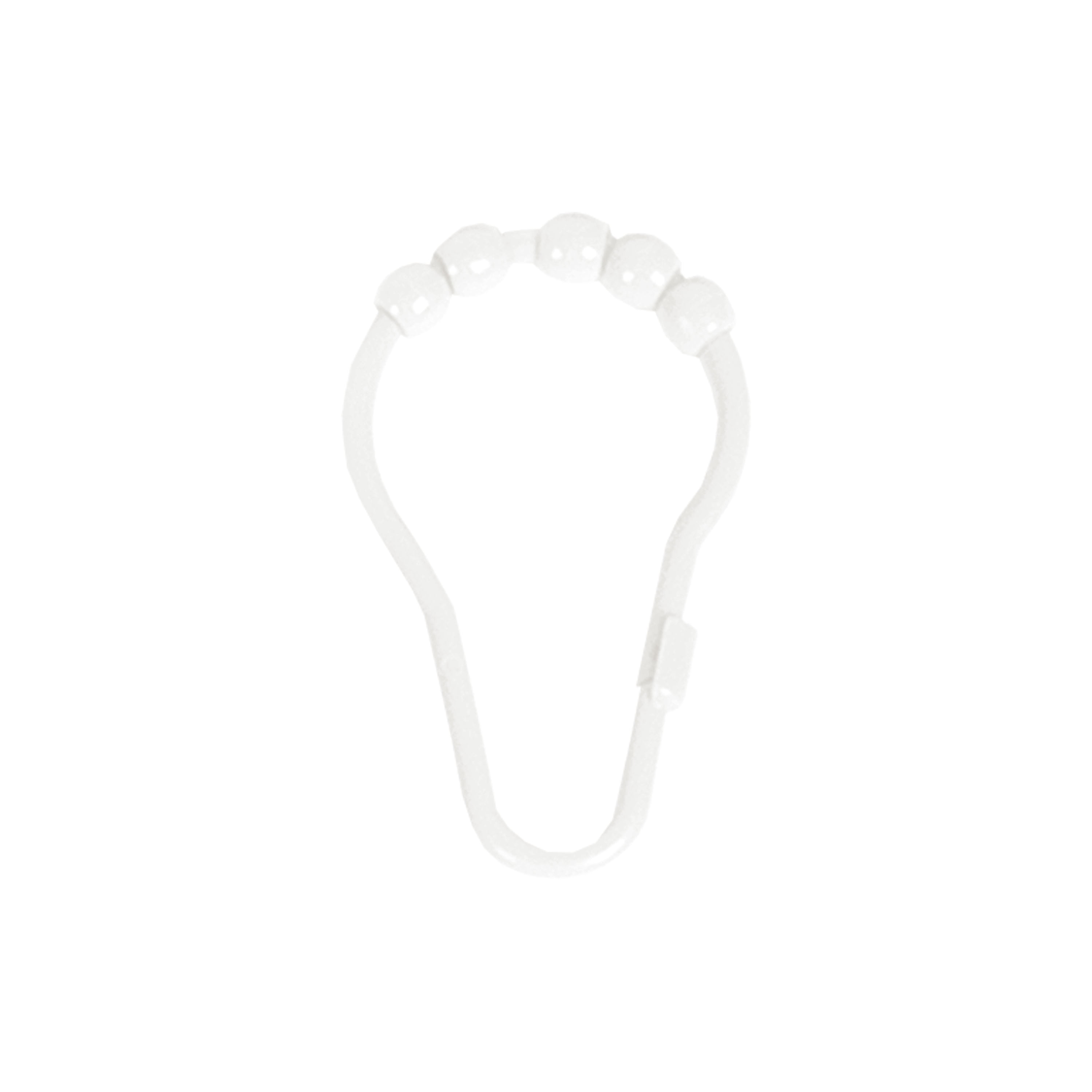 Plastic Shower Curtain Rings, White - Pack of 12