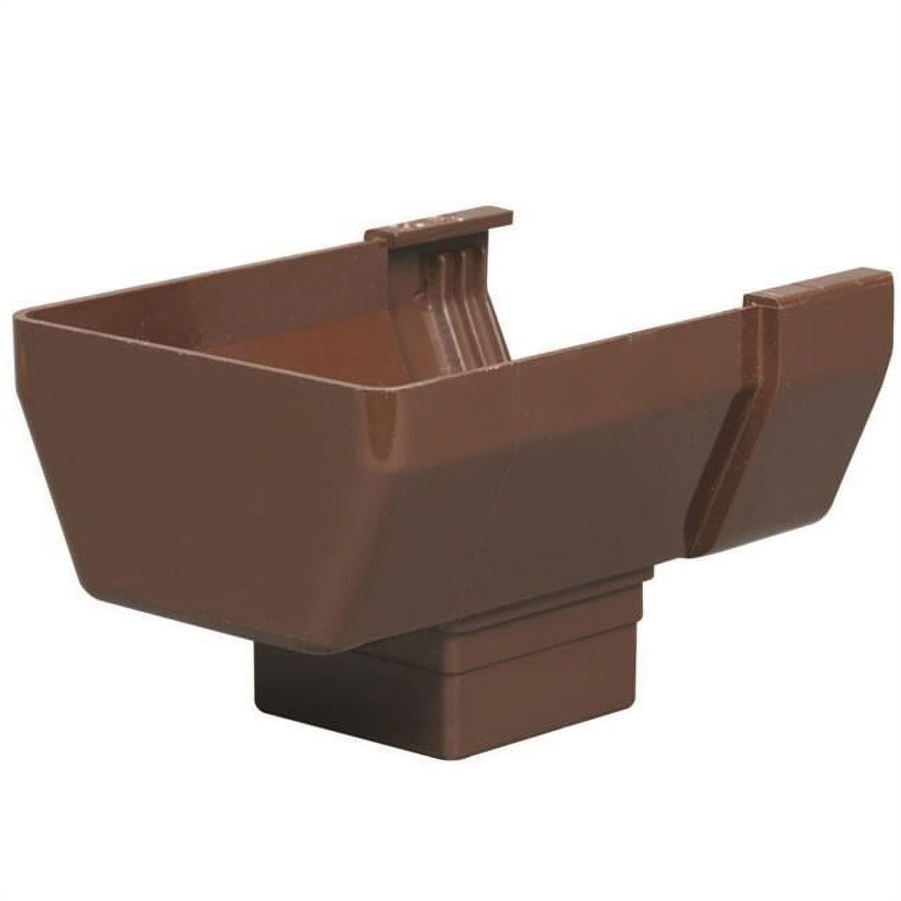 5.8 x 4.5 x 5.8 in. Vinyl U Gutter Drop Outlet, Brown - Pack of 10