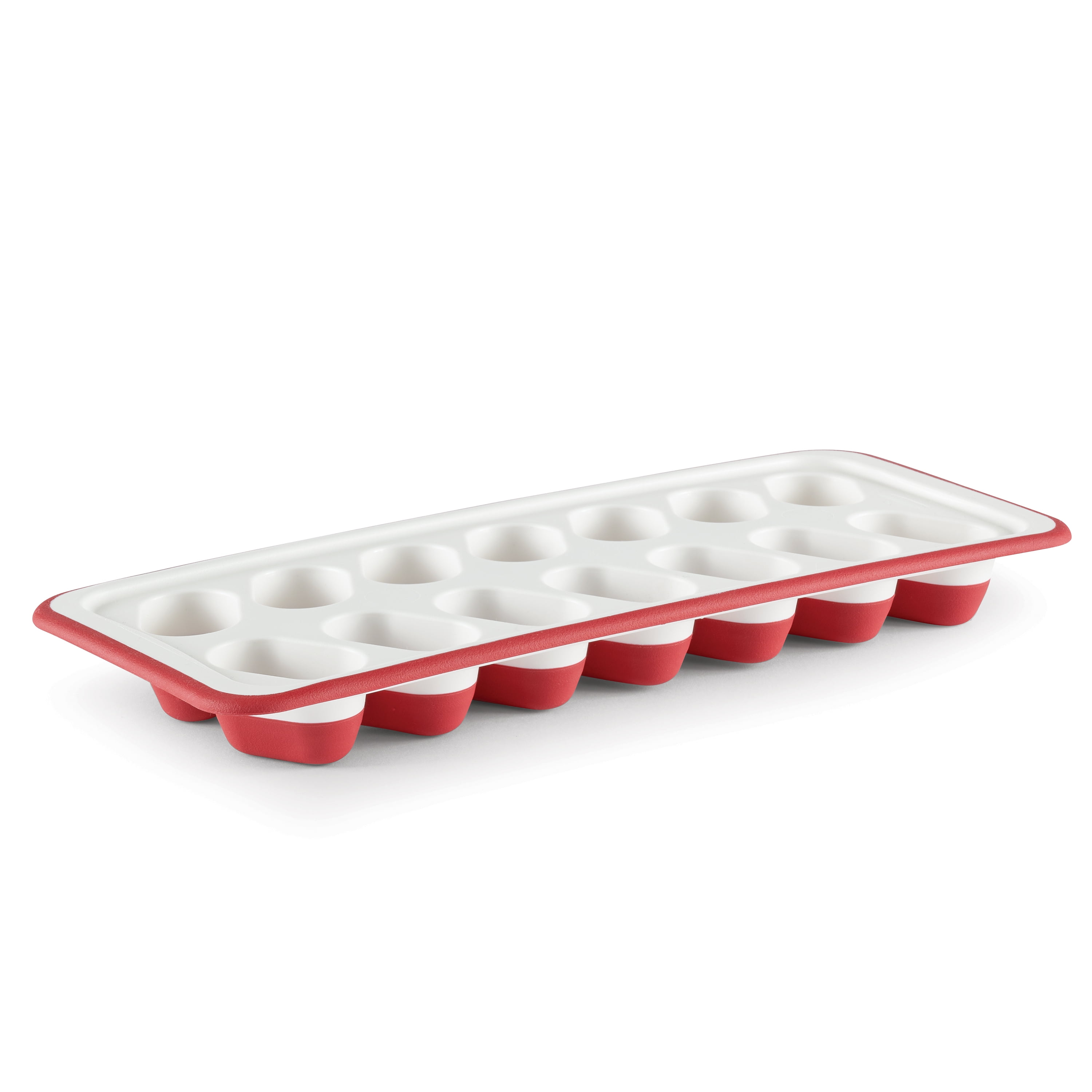 Picture of Rubbermaid 6013371 Plastic & Silicone Ice Tray, Red & White