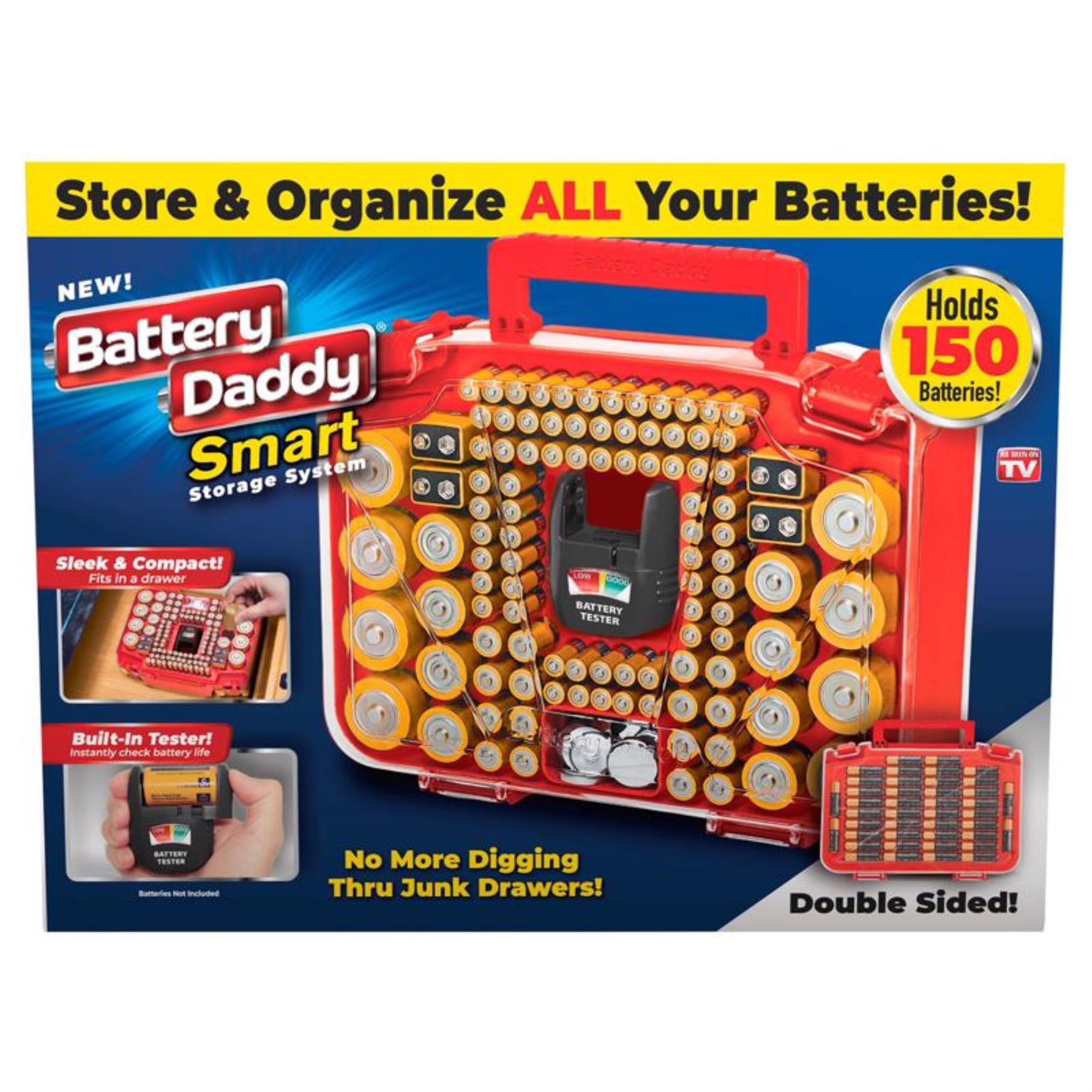 Picture of As Seen on TV 6038645 Battery Daddy Smart Battery Plastic Storage System, Multi Color