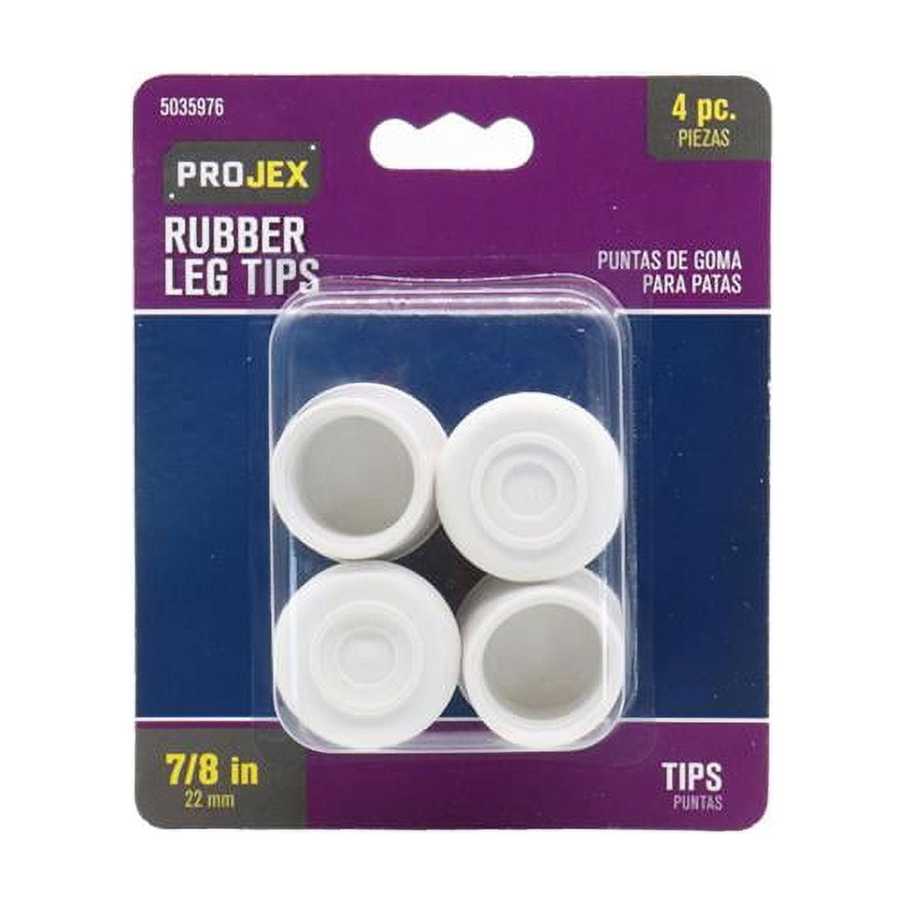 0.875 in. Rubber Leg Tip Off-White Round, Pack of 4