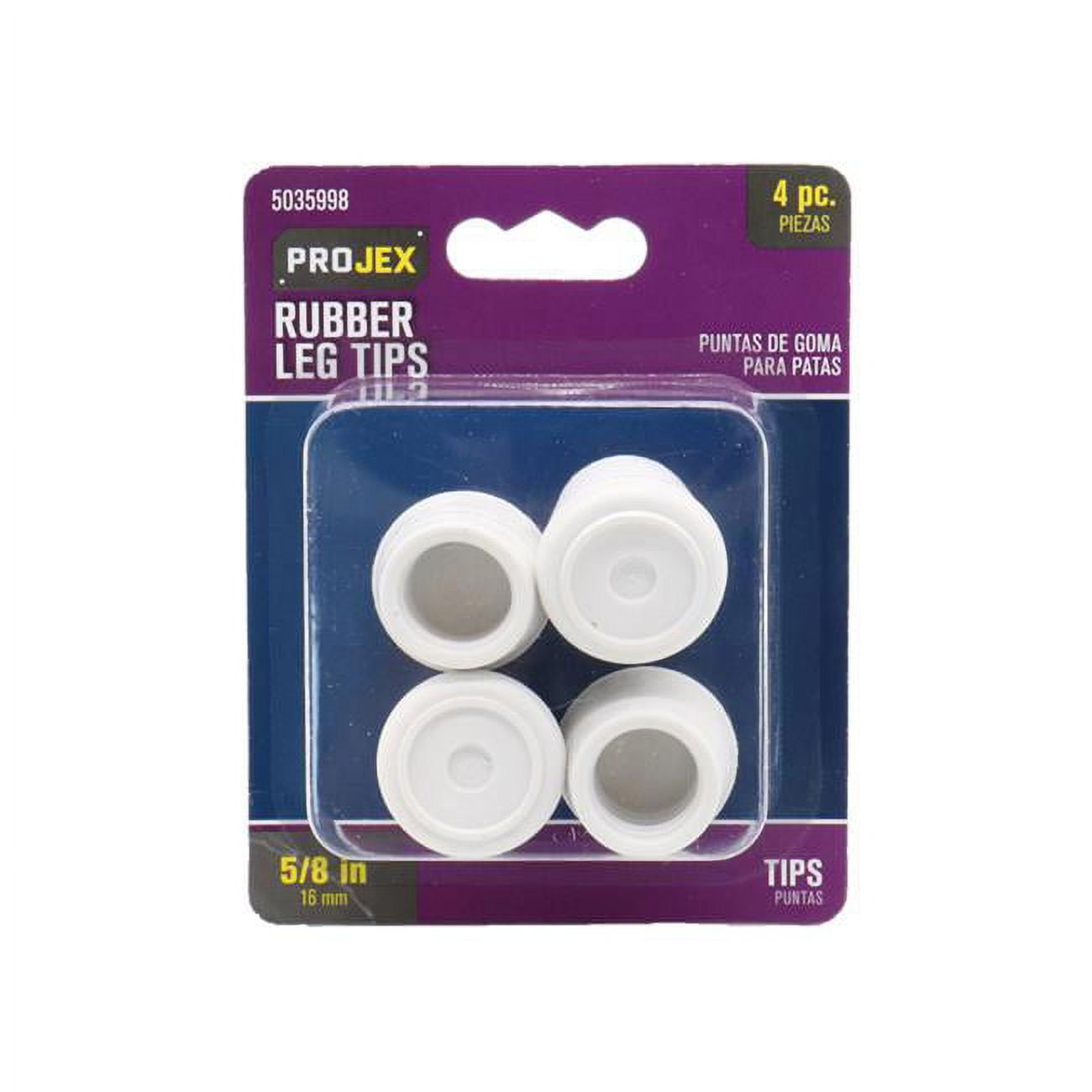 0.625 in. Rubber Leg Tip Off-White Round, Pack of 4