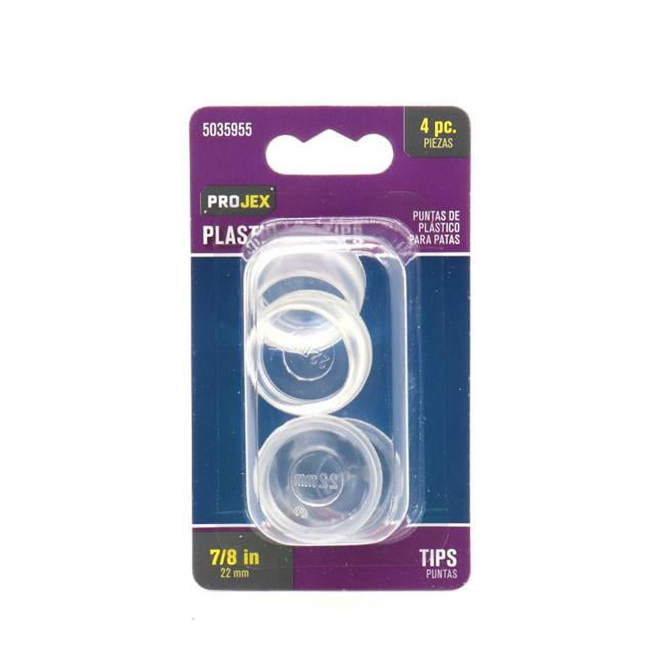 0.87 in. Thermoplastic Ethylene Leg Tip - Round, Clear - 4 per Pack - Pack of 6