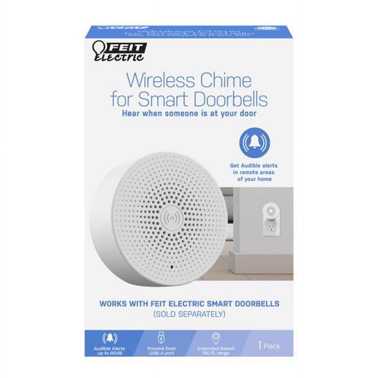 Plastic Wireless Door Chime Bell, White