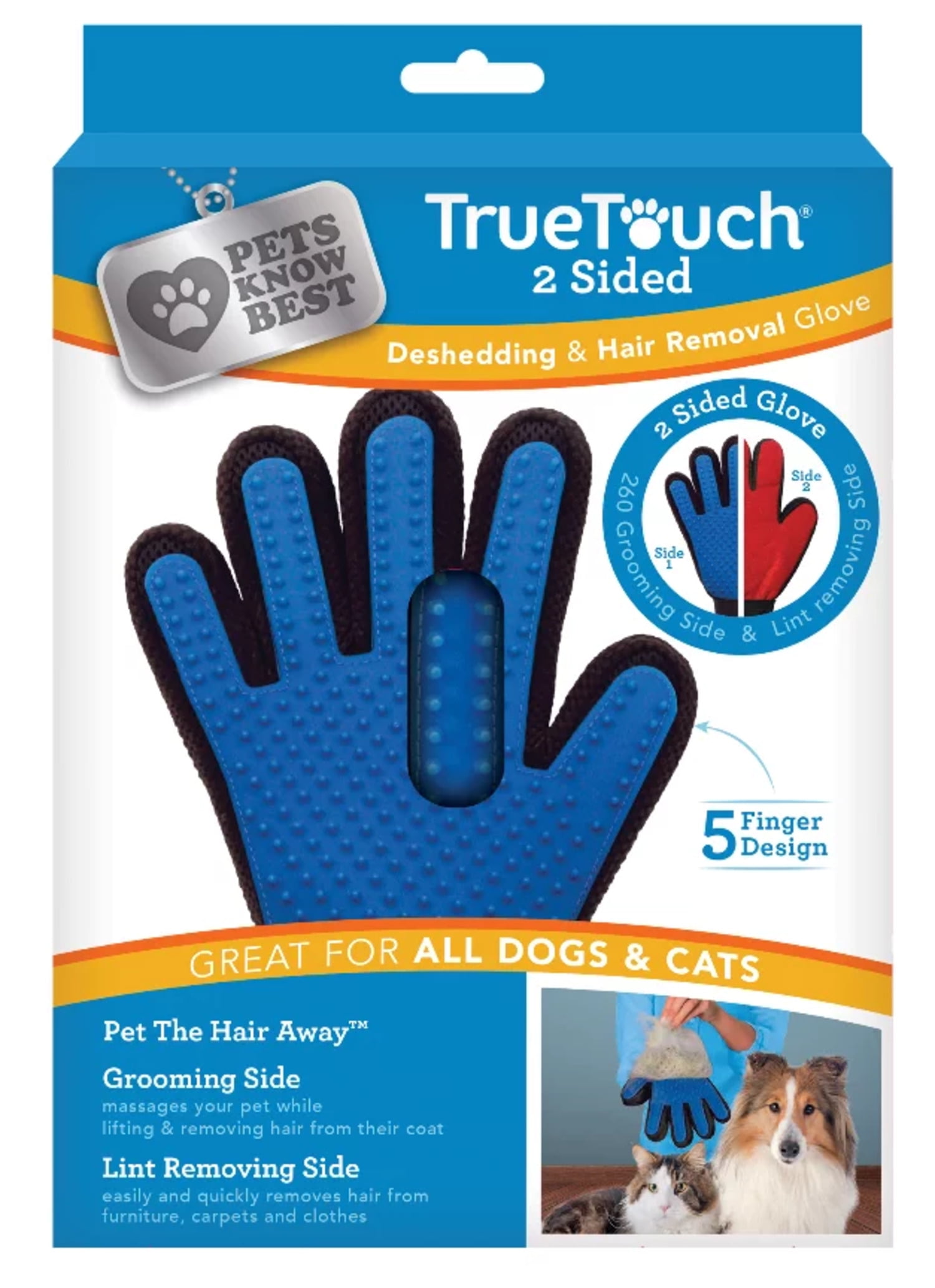 Picture of True Touch 6005301 As Seen On TV Cat & Dog Grooming Mitt&#44; Blue
