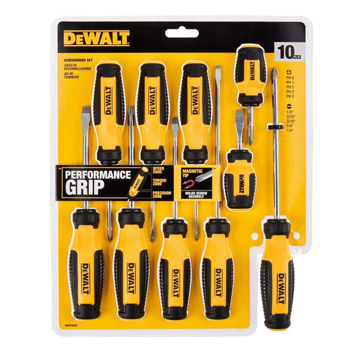 Picture of DeWalt 2025548 Fixed Bar Screwdriver Set&#44; Black & Yellow - 10 Piece