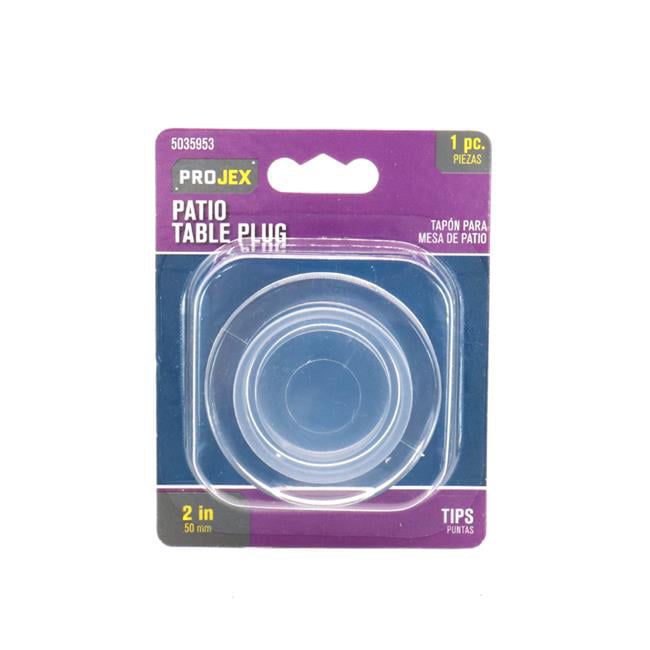 2 in. Plastic Umbrella Hole Ring & Cap Set - Round, Clear