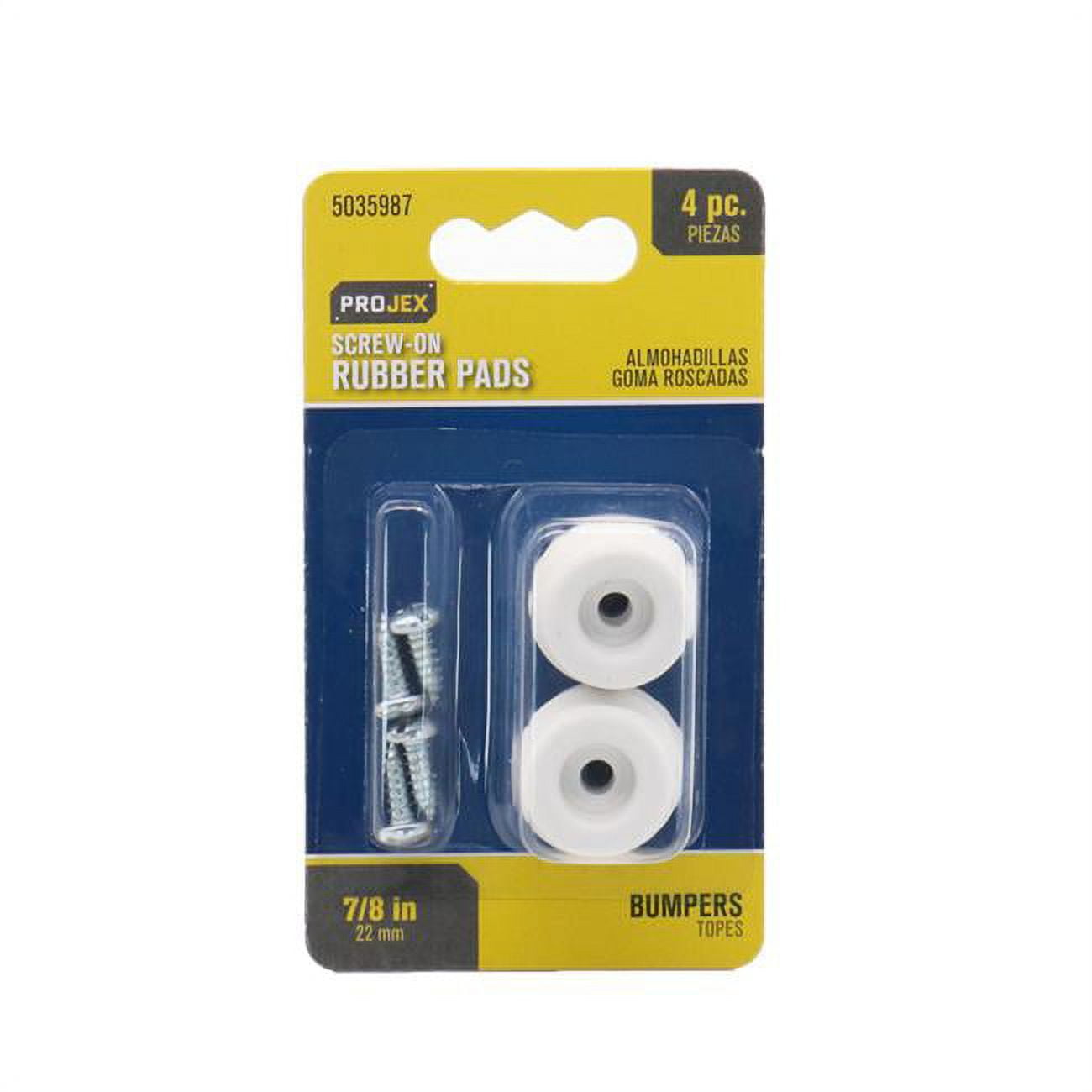 5035987 0.87 in. Rubber Bumper Pad - Round, Off-White - Pack of 4
