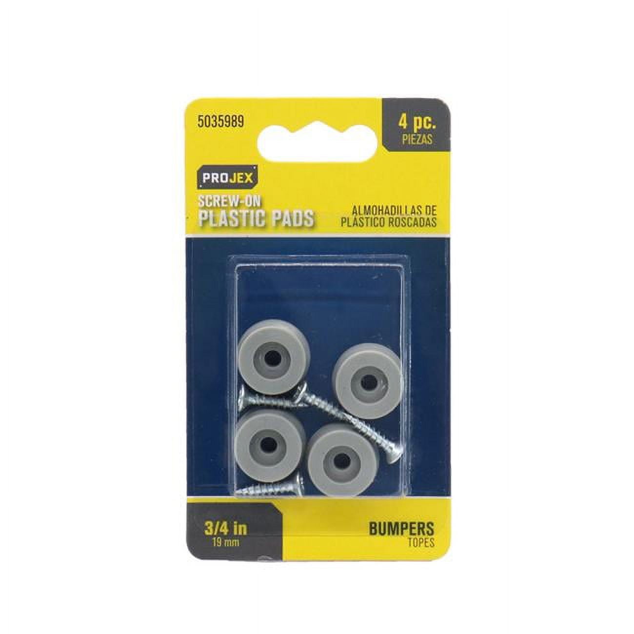 5035989 0.75 in. Plastic Bumper Pad - Round, Gray - Pack of 4