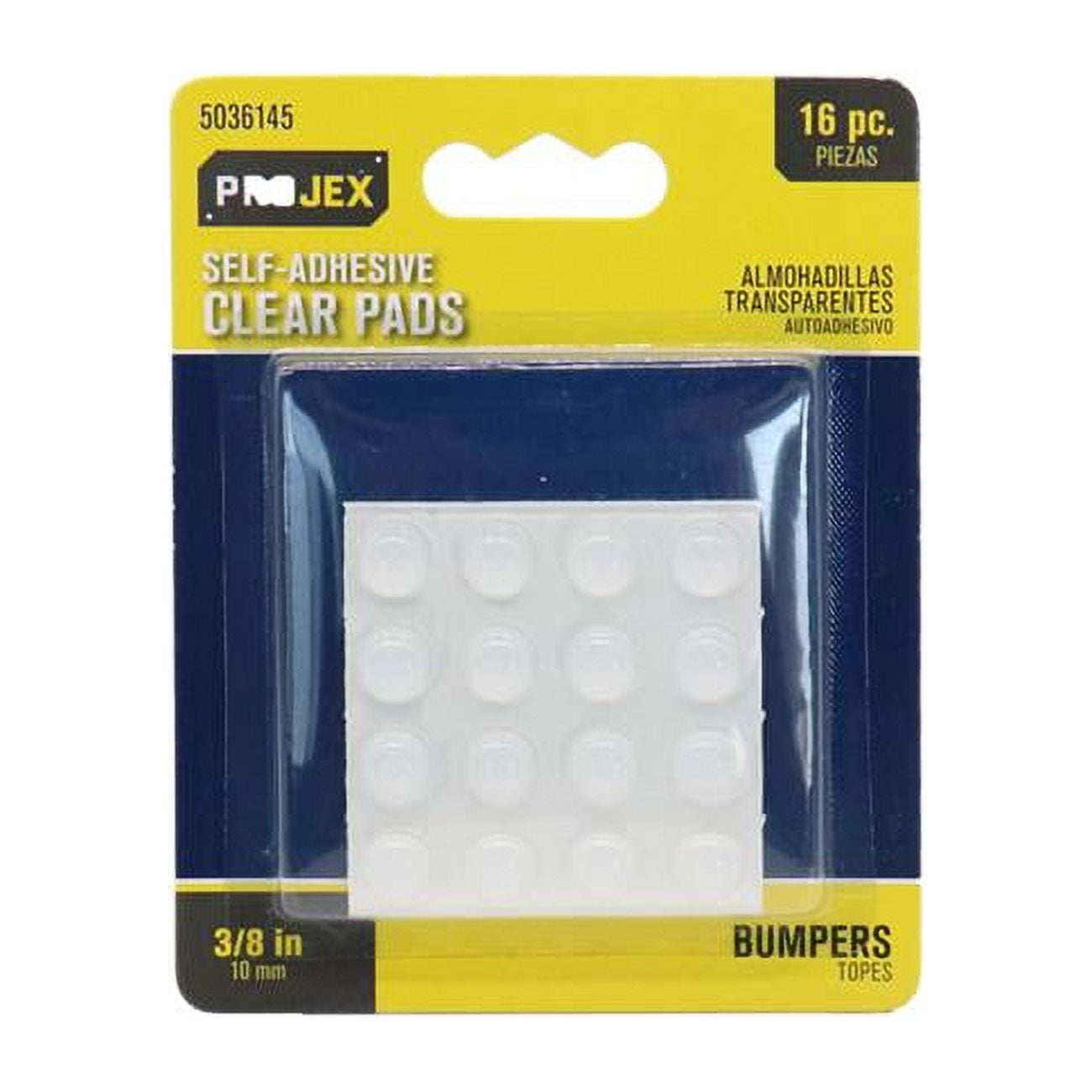 0.37 in. Vinyl Self Adhesive Protective Pad - Round, Clear - Pack of 16