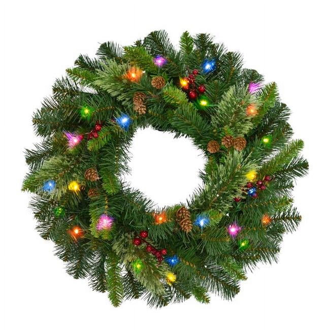 Picture of Celebrations 9080646 24 in. Home LED Prelit Wreath&#44; Multi Color - Pack of 4