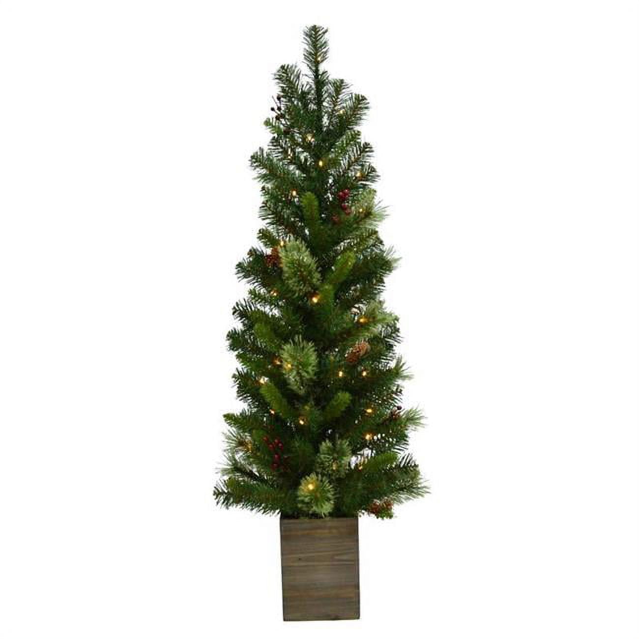 Picture of Celebrations 9080818 4 ft. Pencil LED Potted Tree Christmas Tree&#44; Warm White - 50 Count