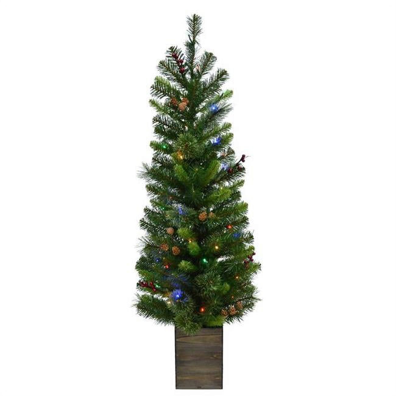 Picture of Celebrations 9080819 4 ft. Pencil LED Potted Tree Christmas Tree&#44; Multi Color - 50 Count