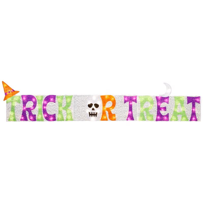 Gemmy 9081026 Flat-tastics LED Prelit Trick-or-Treat Yard Sign Halloween Decor