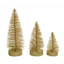 Picture of Decoris 9080807 Christmas Glitter Bottle Brush Tree - 4 Piece