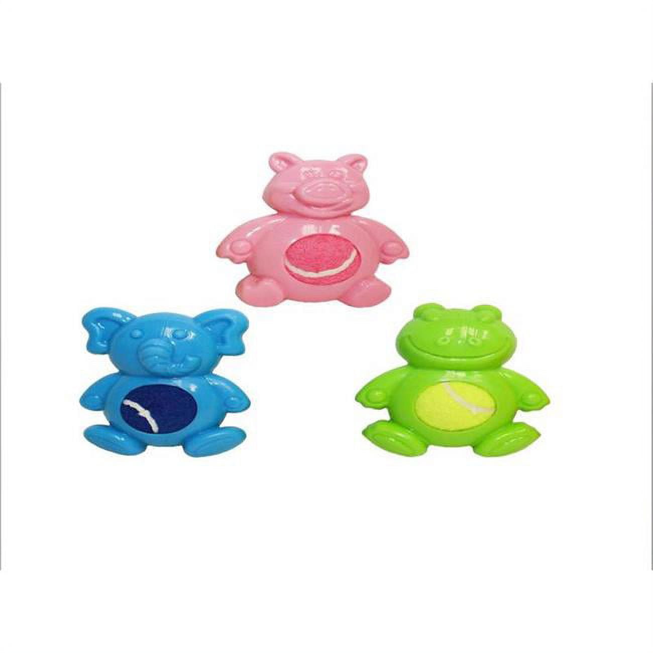 4 in. Tennis Tummies Rubber Dog Toy, Assorted