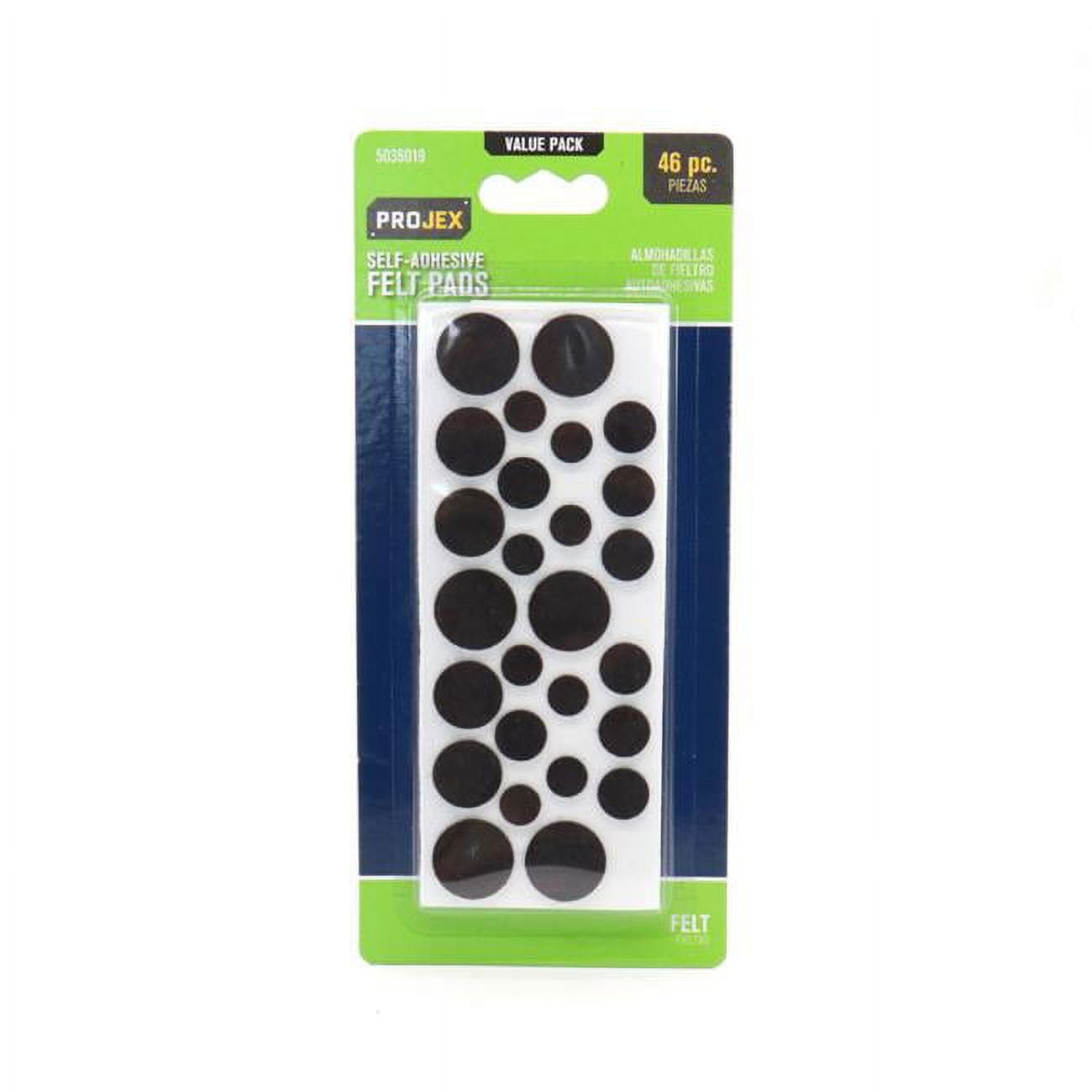 Felt Self Adhesive Surface Pad - Round, Brown - Pack of 46