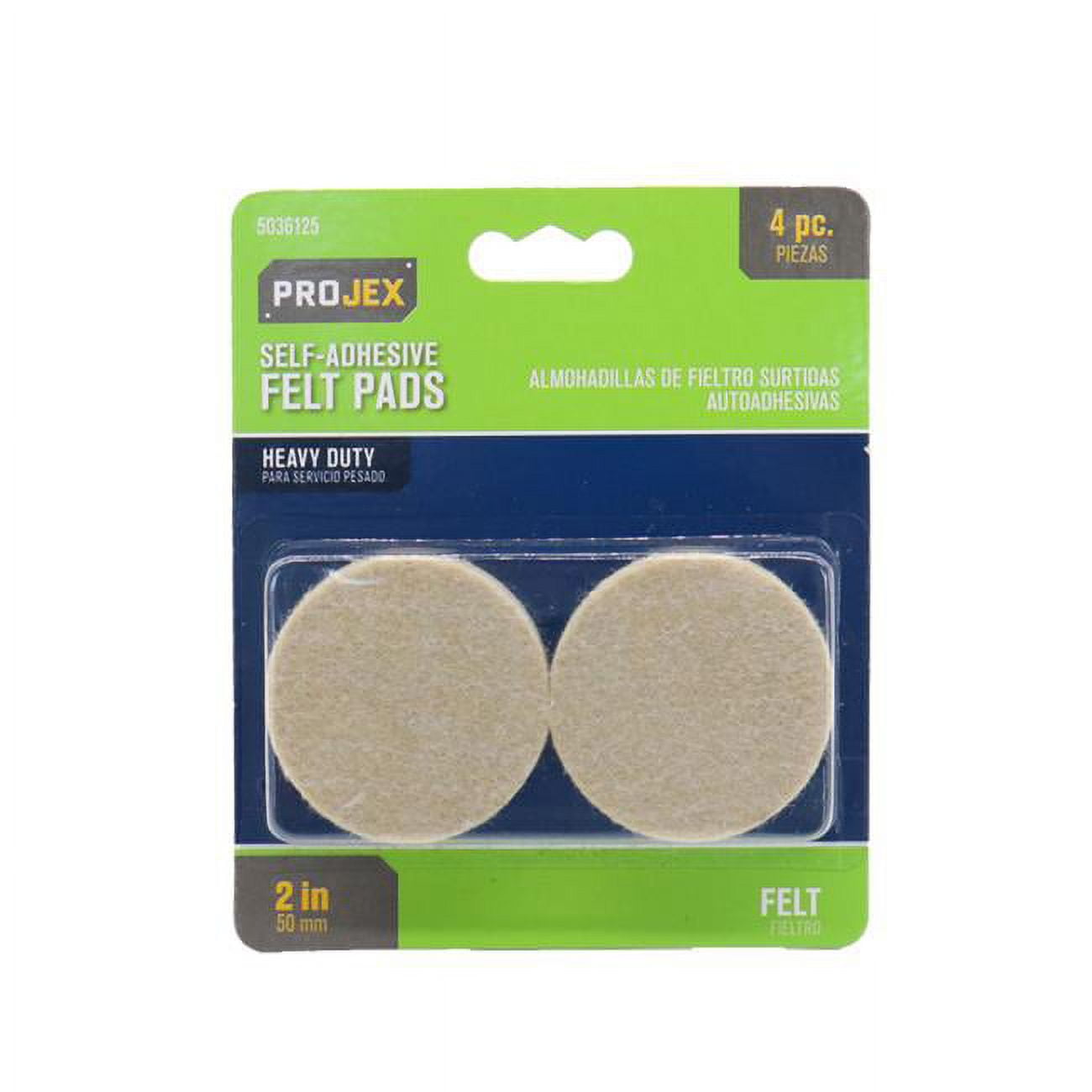 5036125 2 in. Felt Self Adhesive Surface Pad - Round, Brown - Pack of 4
