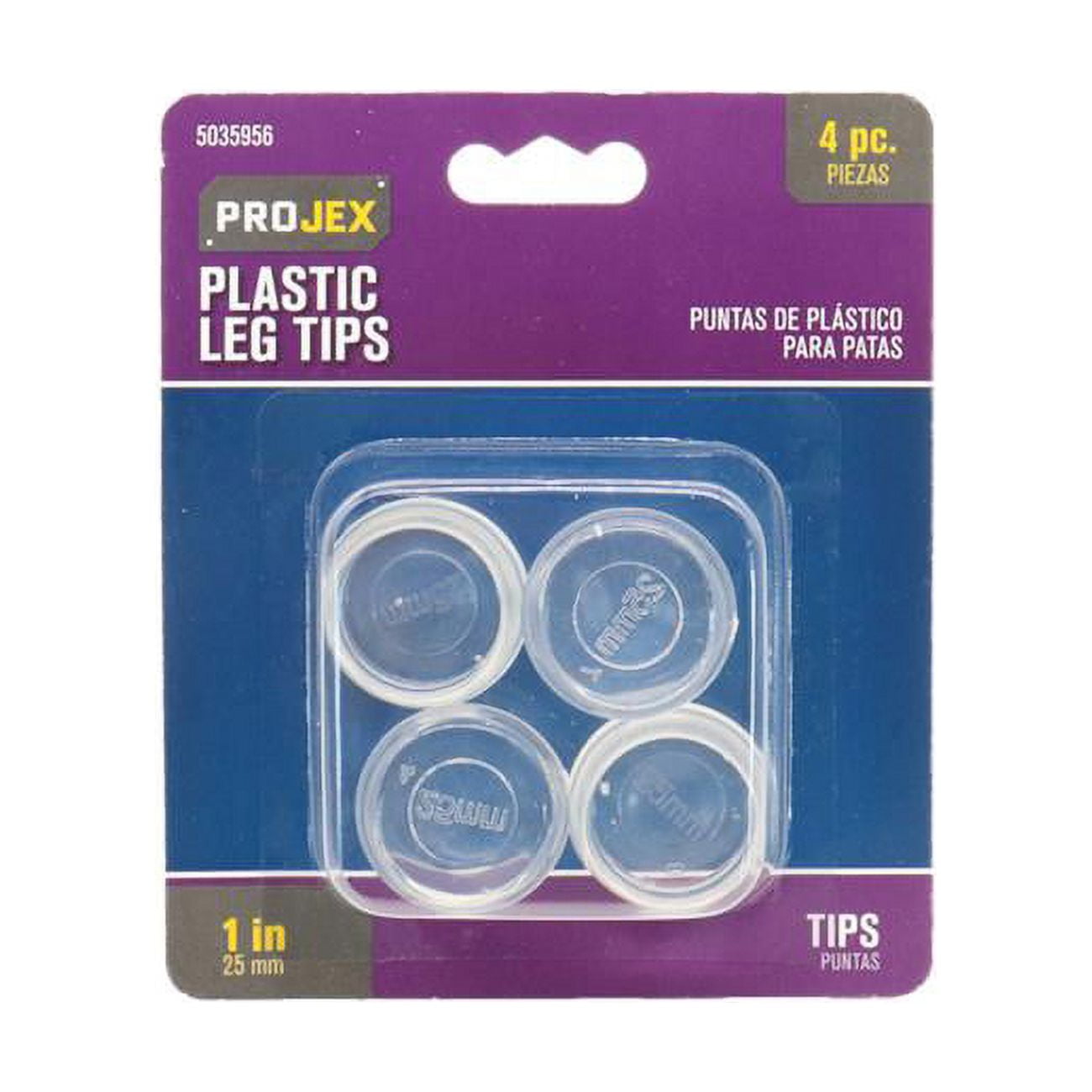 1 in. Thermoplastic Ethylene Leg Tip - Round, Clear - Pack of 4