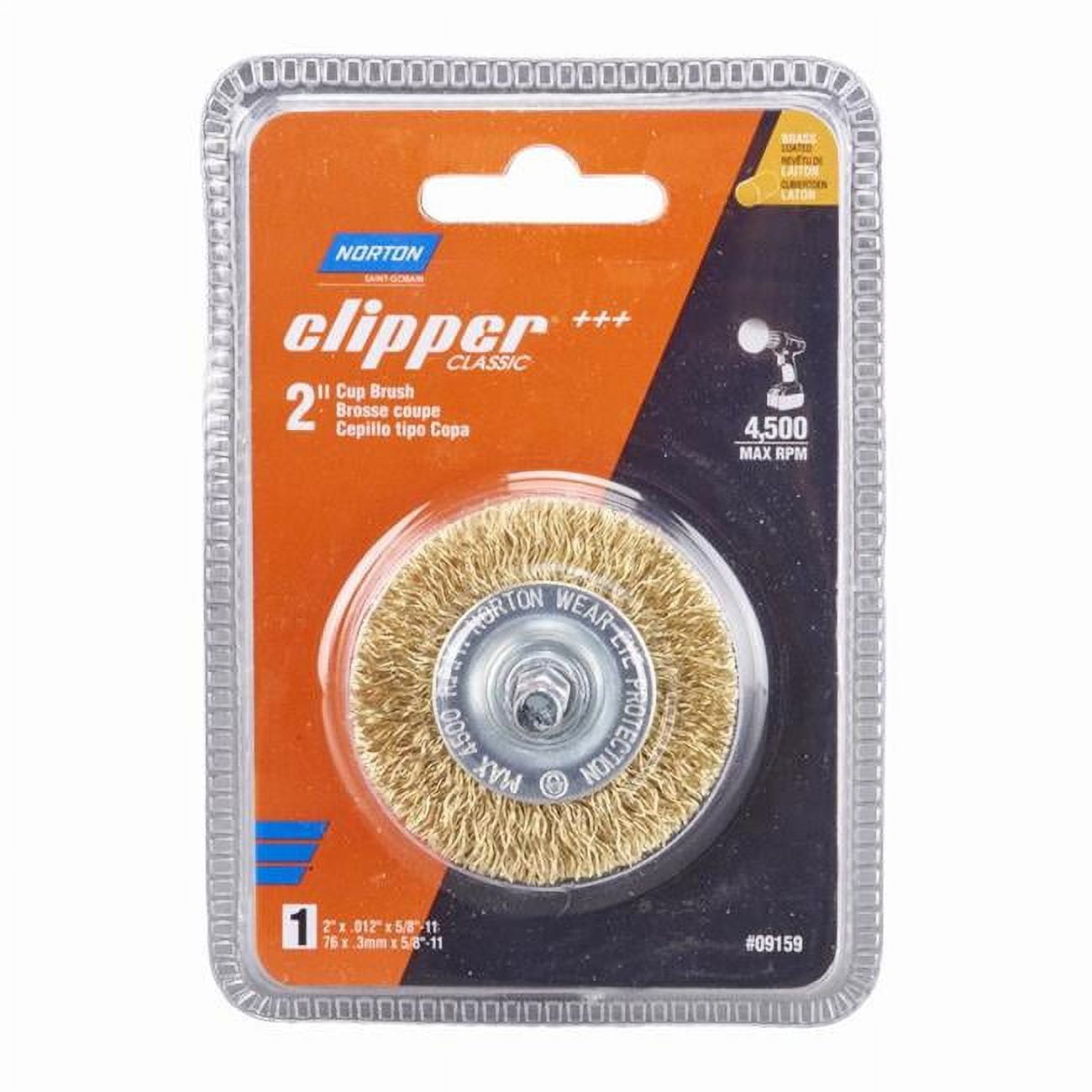 2 in. Clipper Coarse Wire Cup Brush - Brass 4500 rpm
