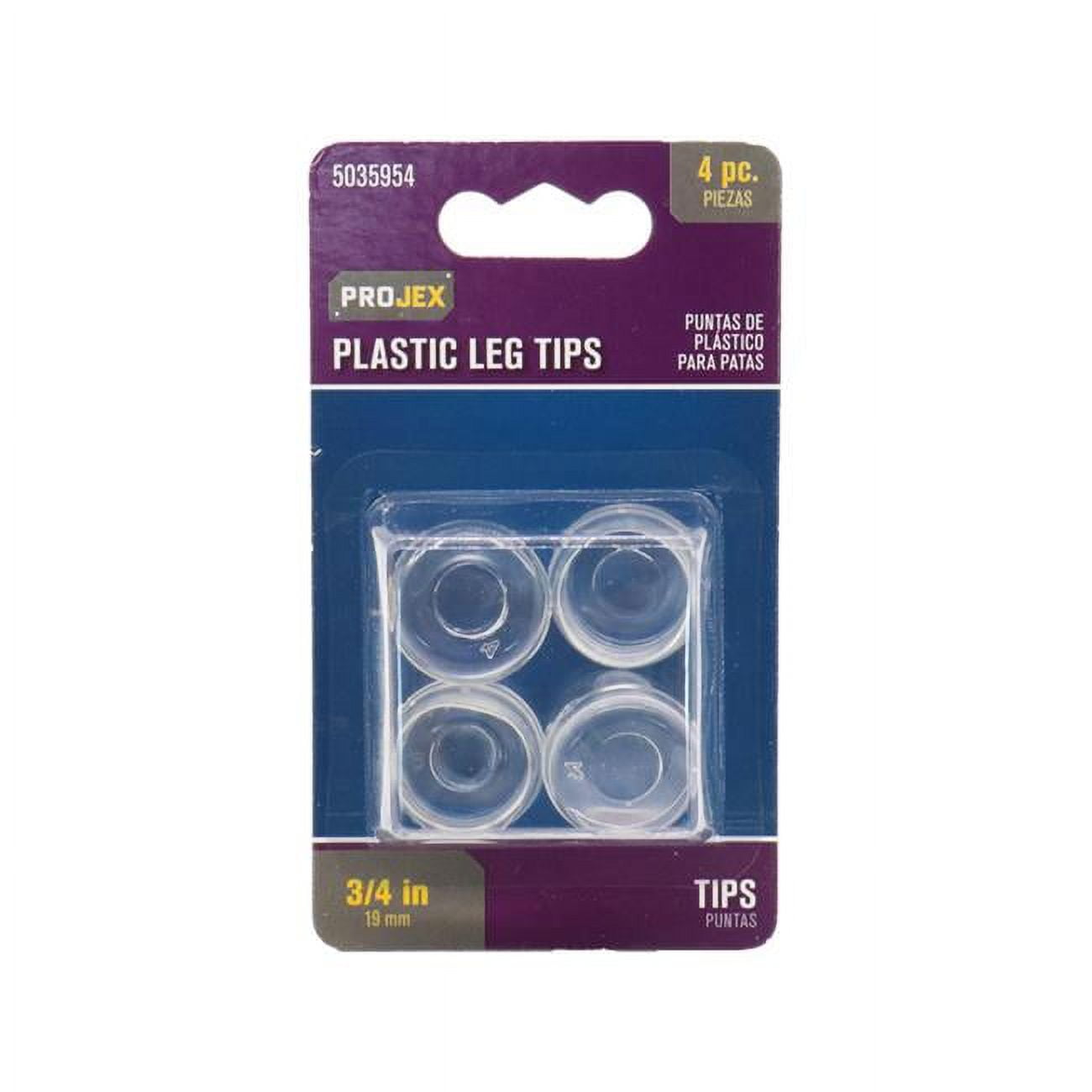 0.75 in. Thermoplastic Ethylene Leg Tip - Round, Clear - 4 per Pack - Pack of 6