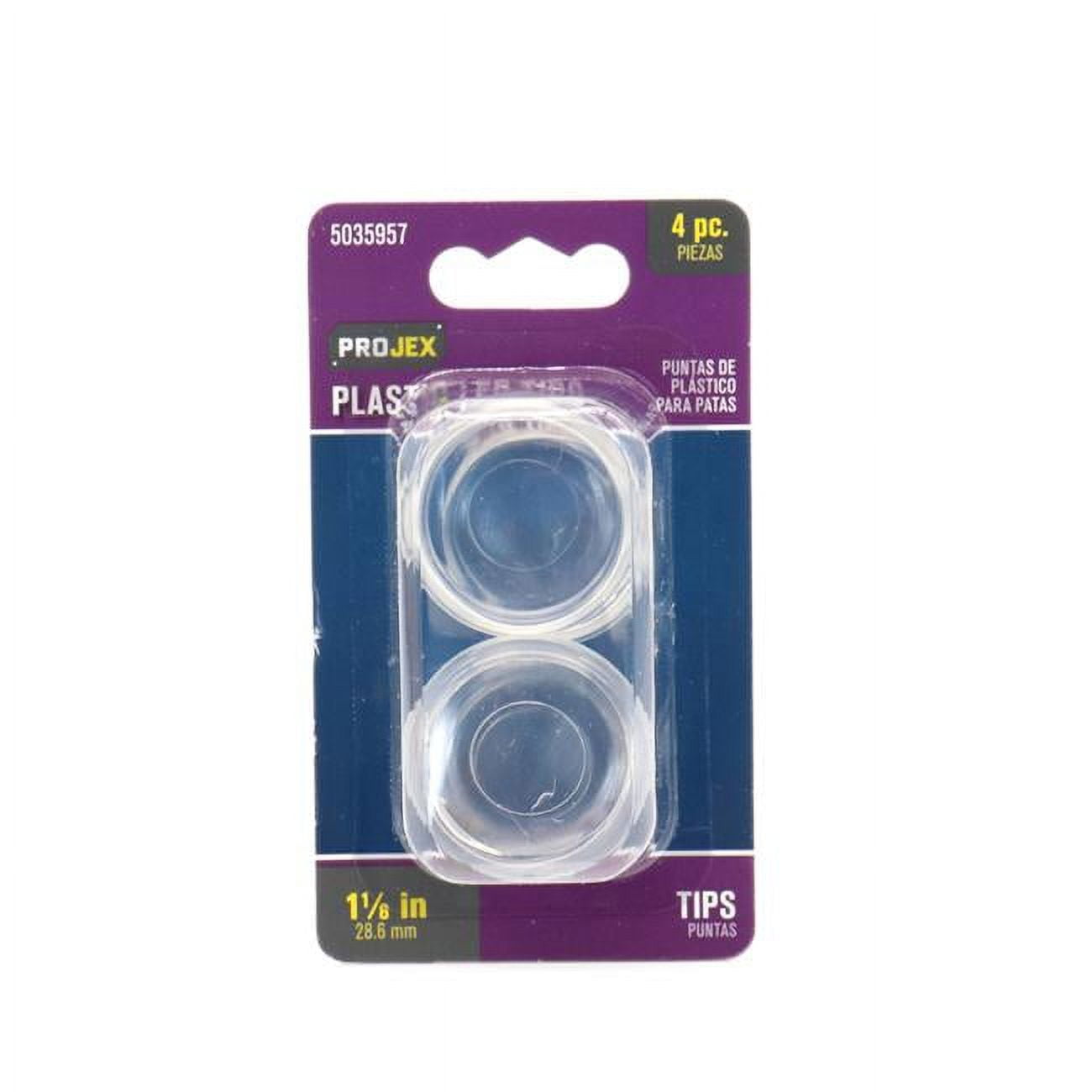1.12 in. Clear Round Thermoplastic Ethylene Leg Tip, 4 per Pack - Pack of 6