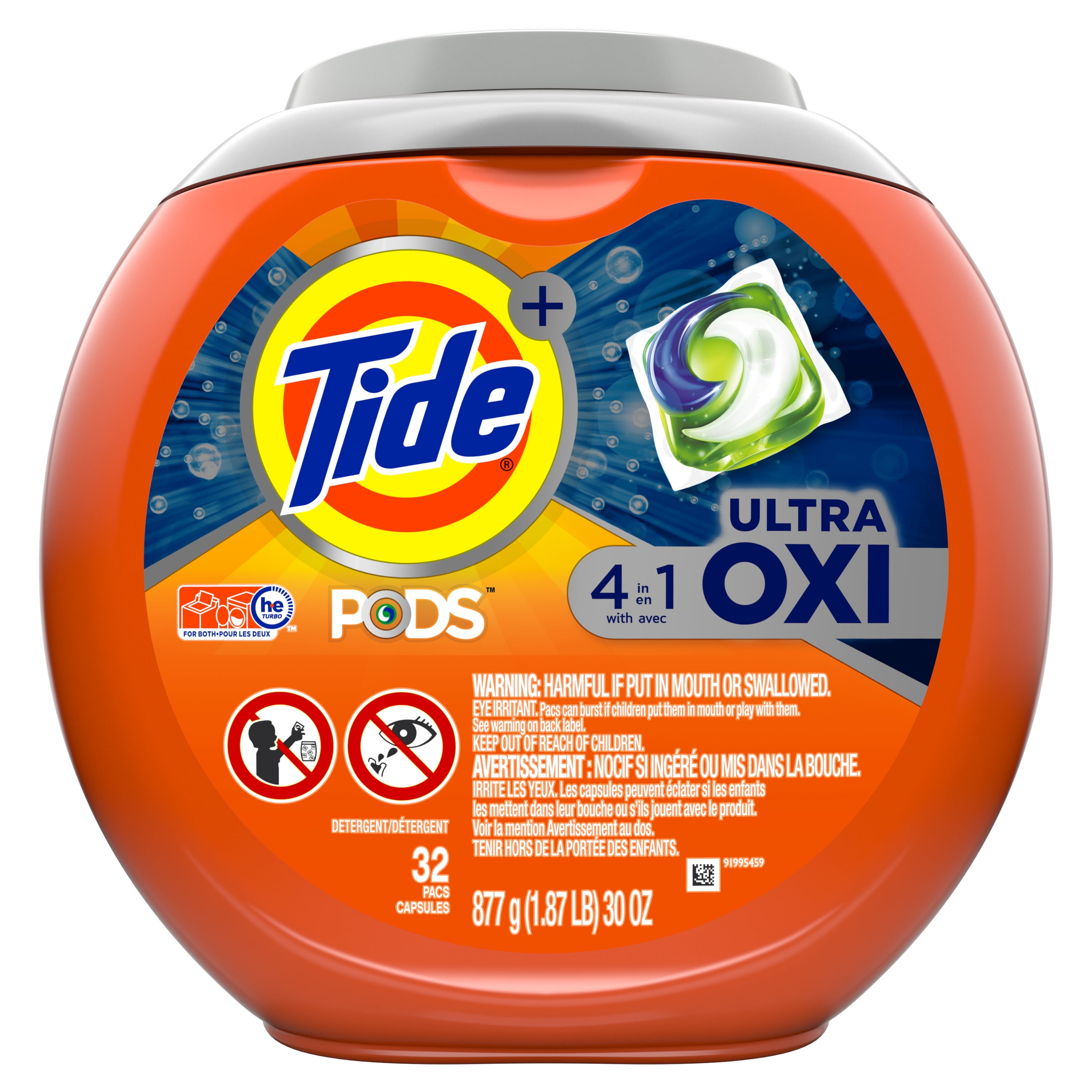 Ultra Oxi Original Scent Laundry Detergent Pod, Pack of 32 - Pack of 4