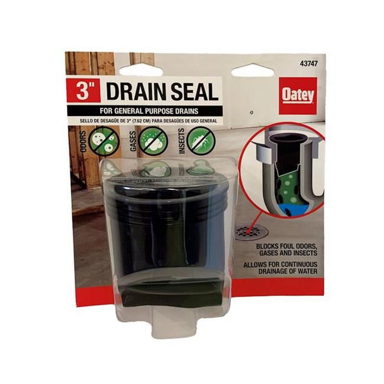 2 in. Dia. Plastic General Purpose Floor Drain, Black