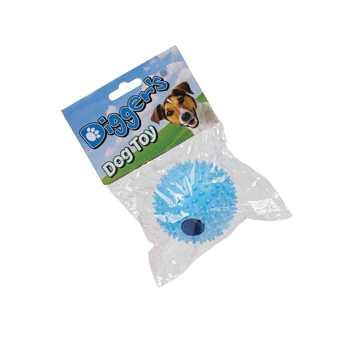 Picture of Diggers 8303612 Boss Pet Rubber Spiked TPR Ball with Bell Ball Dog Toy, Blue - Small