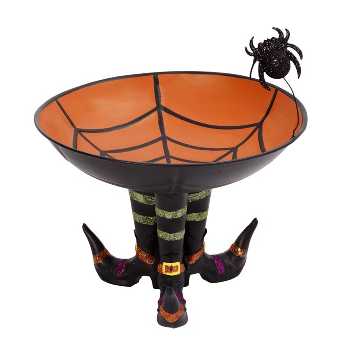 Picture of Gerson 9081269 11.25 x 11.25 x 9 in. Candy Bowl on Witch Boots Tabletop Decor&#44; Black & Orange