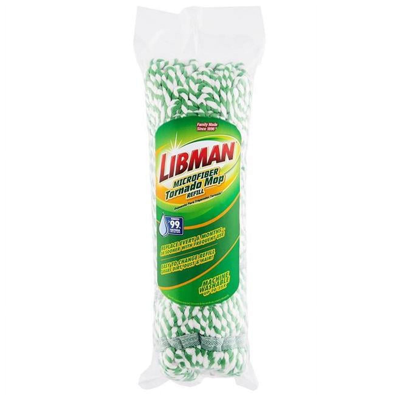 Tornado Wet Microfiber Refill Mop, Green & White
