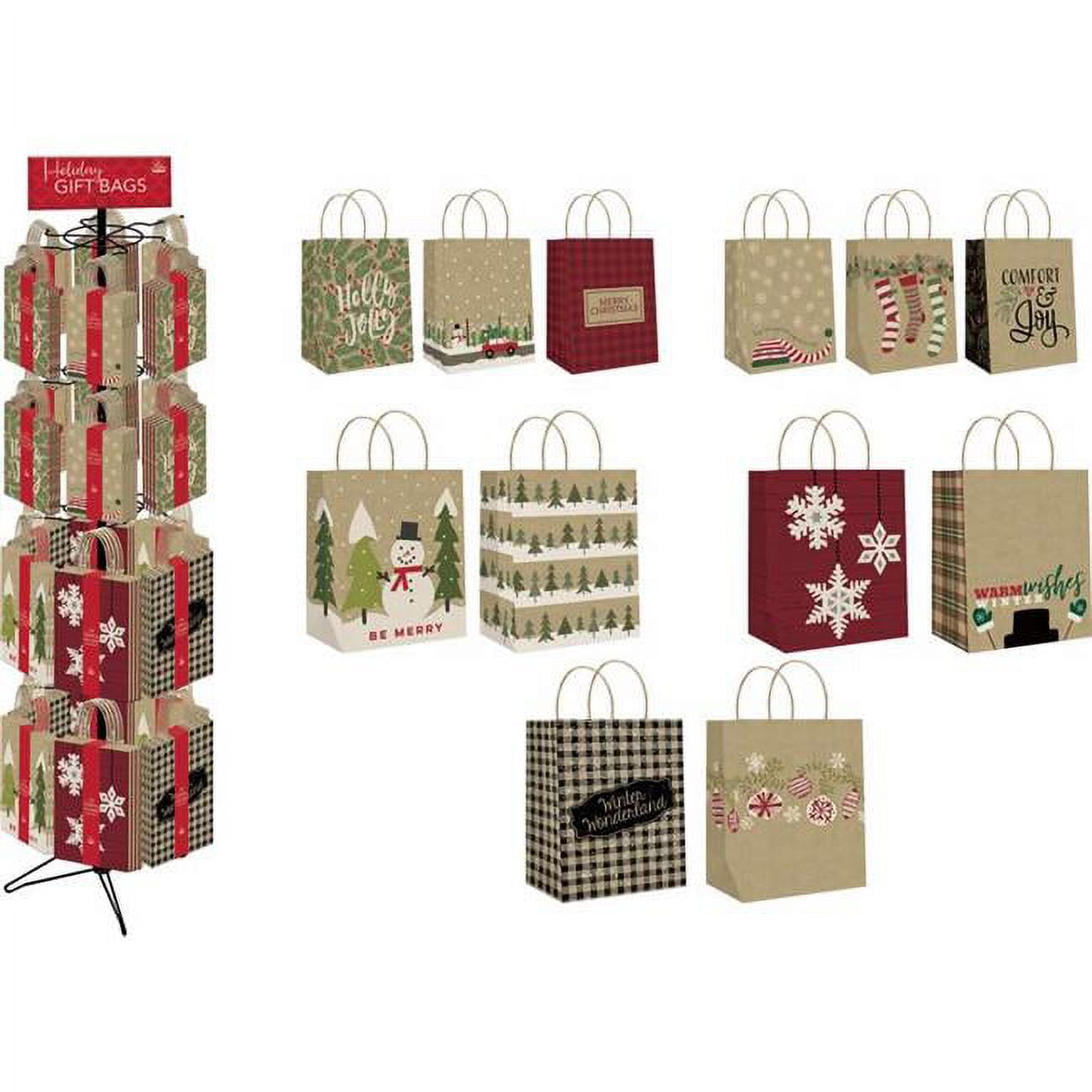 Picture of Paper Image 9081090 Christmas Gift Bag&#44; Multi Color - Pack of 96