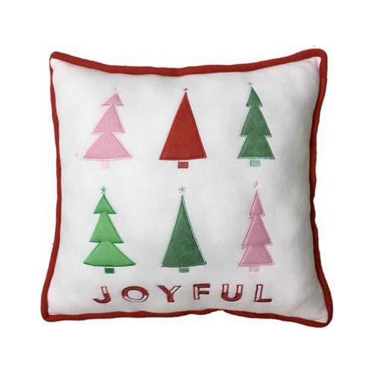 Picture of Albert & Hazel 9080857 16 in. Celebrations Home Multi Color Assorted Trees & Joyful Plush Pillow Indoor Christmas Decor&#44; Pack of 4