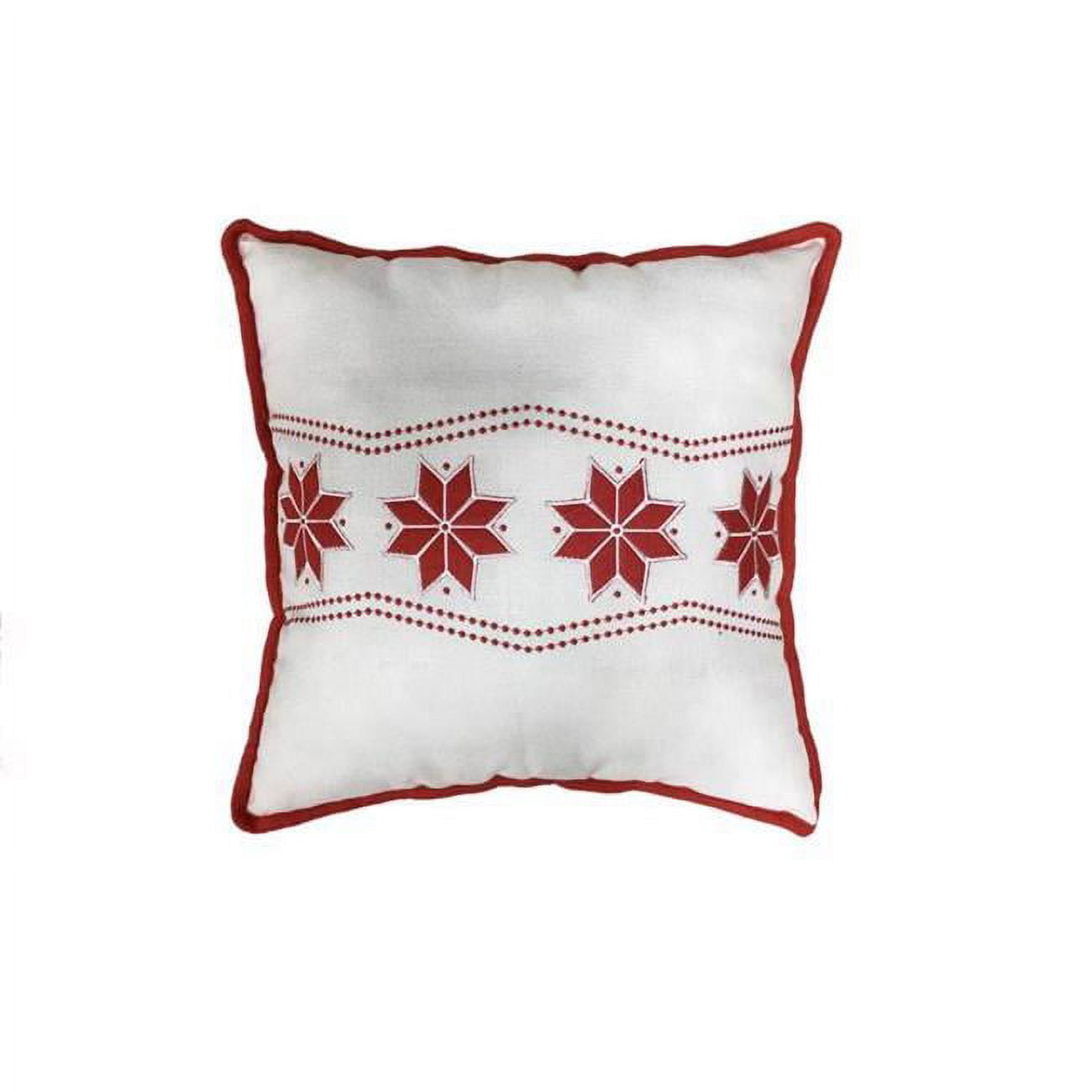 Picture of Albert & Hazel 9080865 16 x 5 x 16 in. Home Faux Linen & Scandinavian Snowflake Pillow Indoor Christmas Decor 16&#44; Red & White - Pack of 4