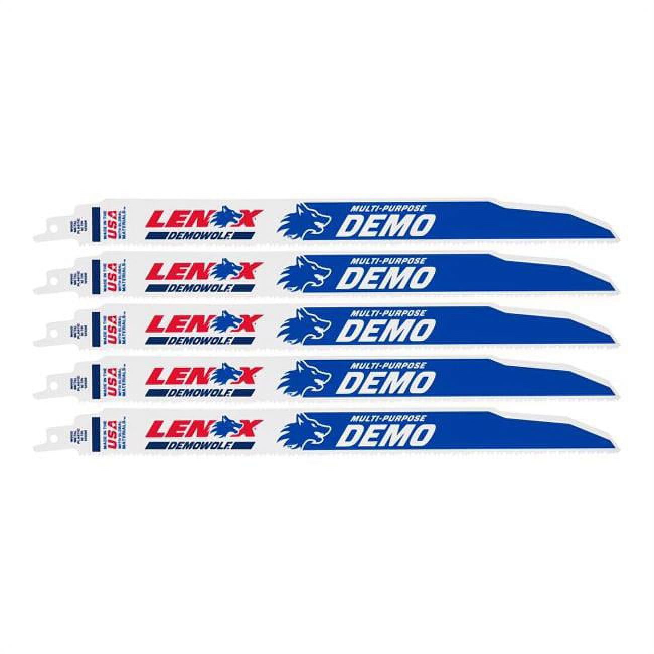 LENOX DEMOWOLF 12 in. Bi-Metal WAVE EDGE Reciprocating Saw Blade 10 TPI 5 pk -  LXAR1250R