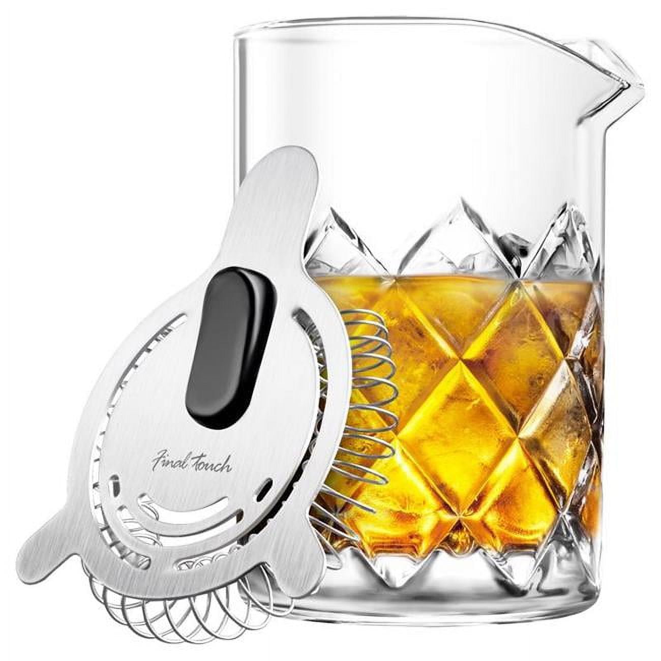 6058264 13.5 oz Glass & Stainless Steel Pitcher, Clear & Silver