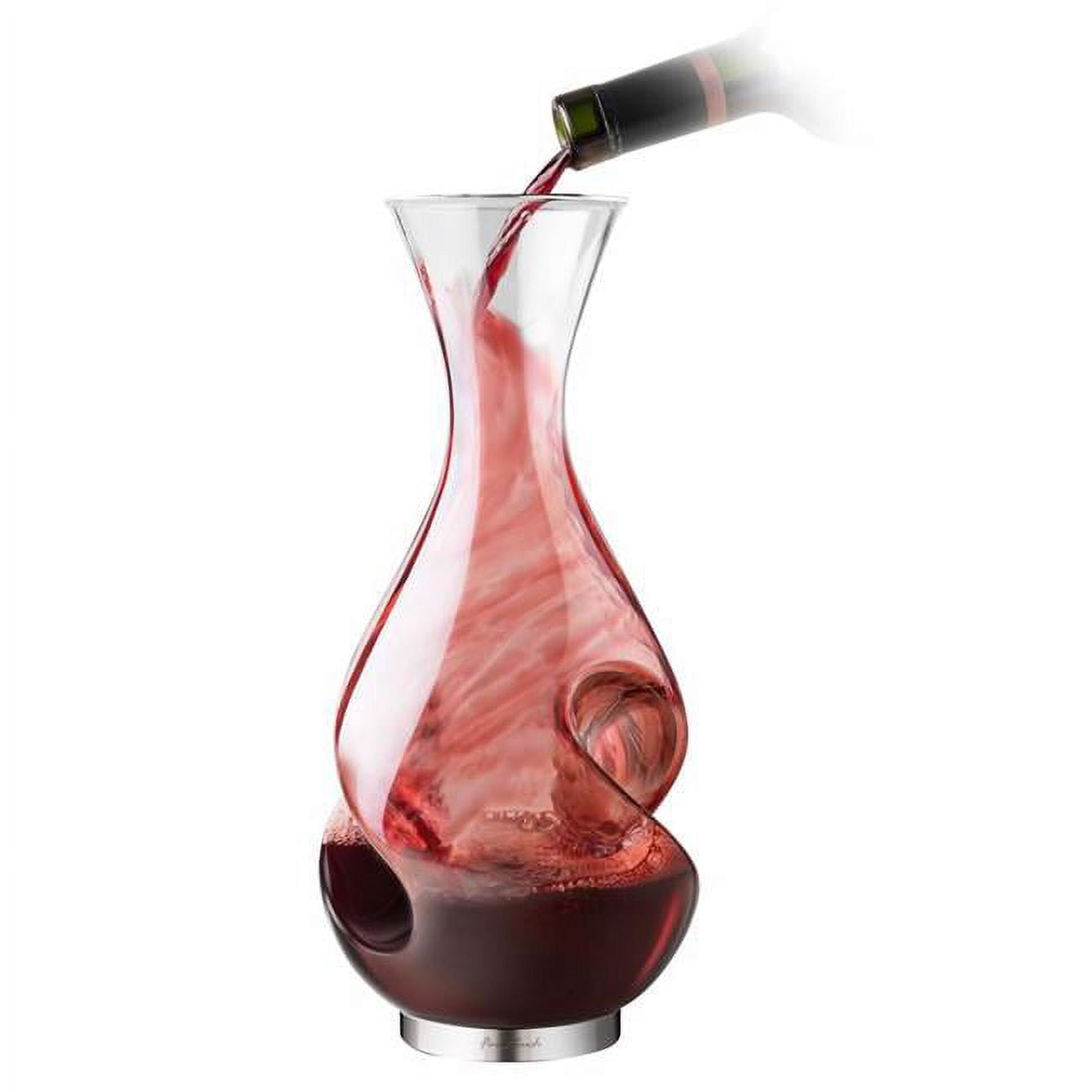 Picture of Final Touch 6060090 25.4 oz Glass & Stainless Steel Aerating Wine Pourer&#44; Clear