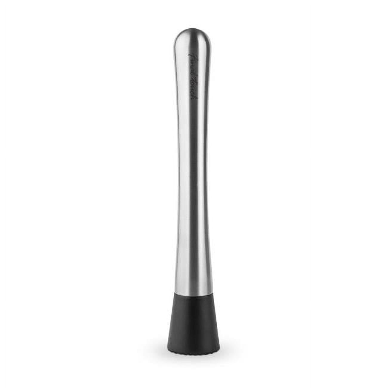 6058198 8.1 in. Plastic & Stainless Steel Muddler, Black & Silver