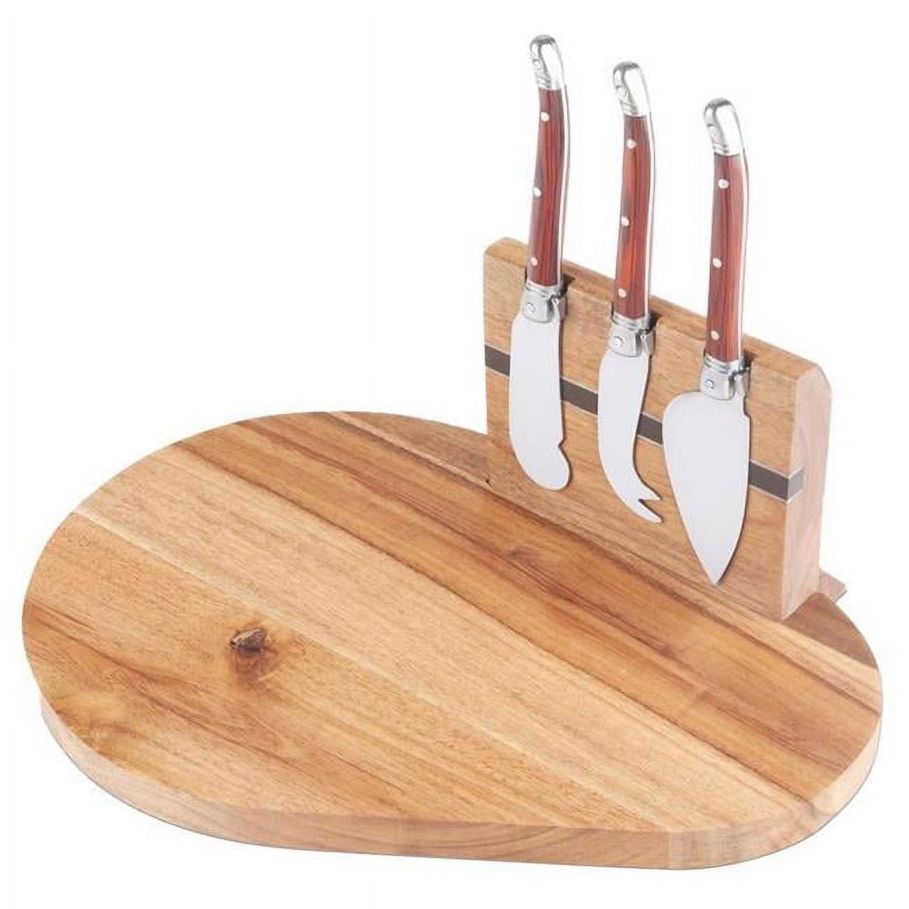 Picture of Final Touch 6058151 Wood Cheese Board with Slicer, Brown