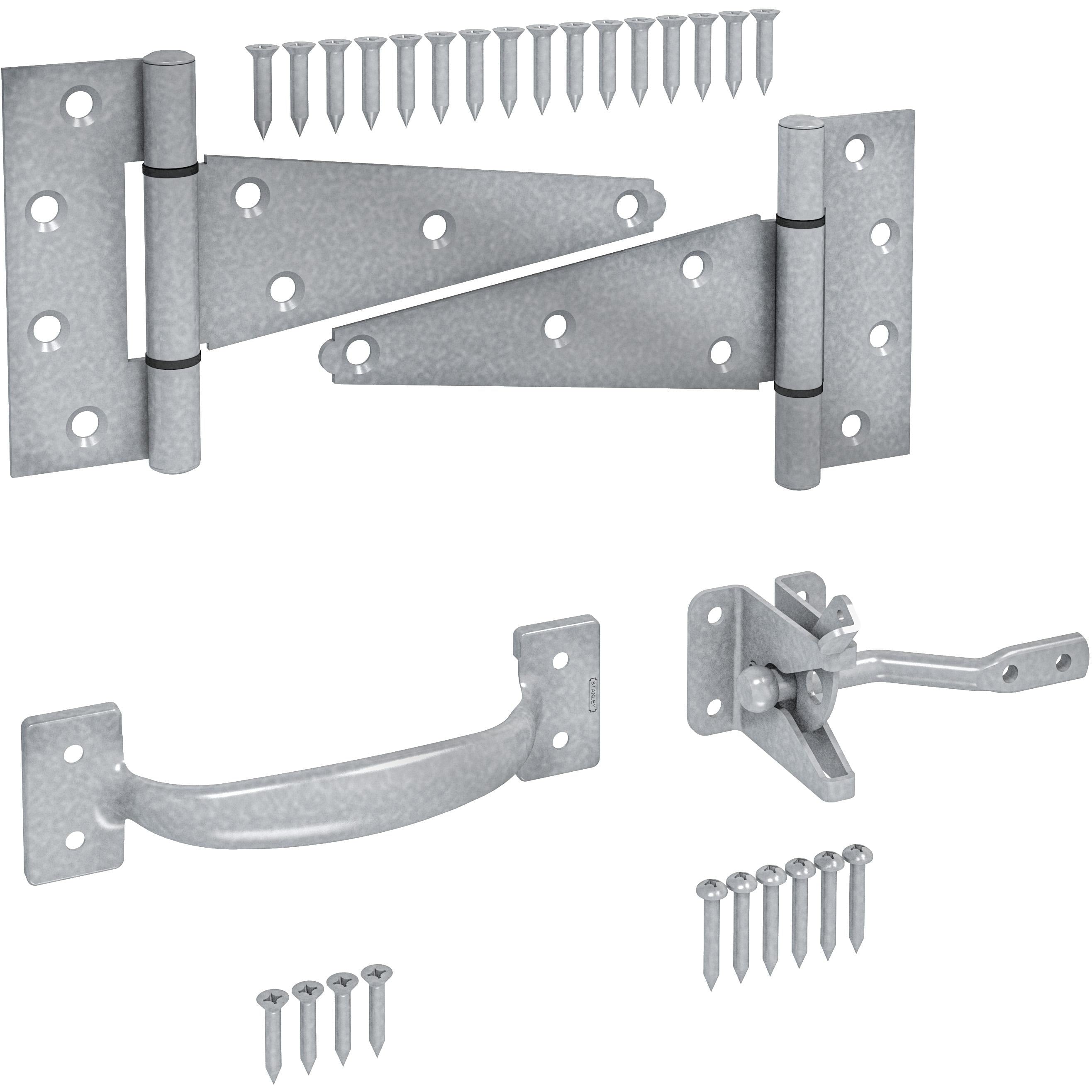 4.43 x 0.56 x 7.5 in. Steel T-Hinge Gate Kit, Galvanized Silver