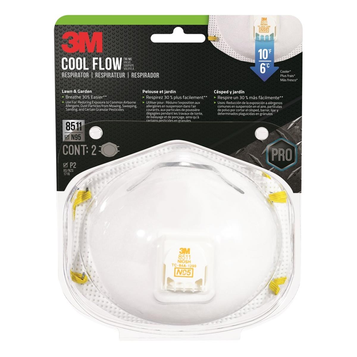 Picture of 3M 2001730 N95 Lawn &Garden Disposable Respirator&#44; White - Pack of 2