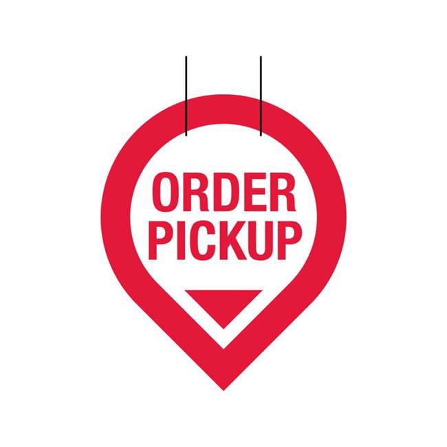 9084398 Online Pickup Overhead Plastic Signage Kit, Red & White