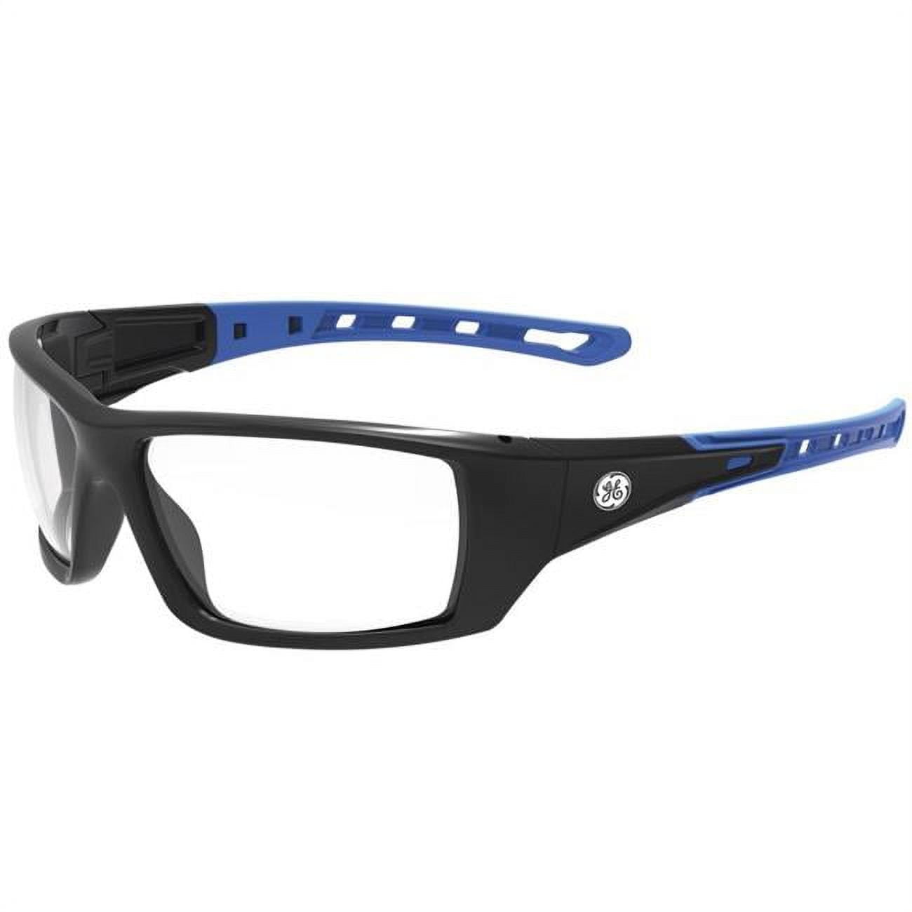 Picture of General Electric 2022108 Impact-Resistant Clear Lens Safety Glass&#44; Black & Blue
