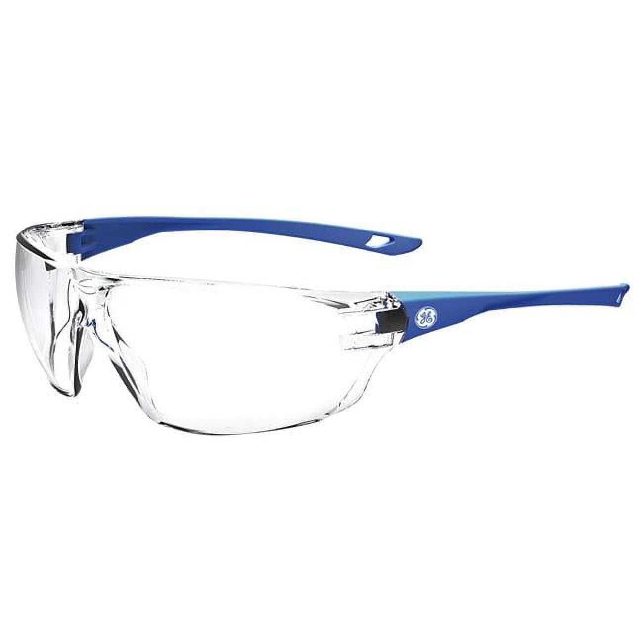 Picture of General Electric 2022087 Anti-Fog Impact-Resistant Clear Lens Frame Safety Glass, Blue