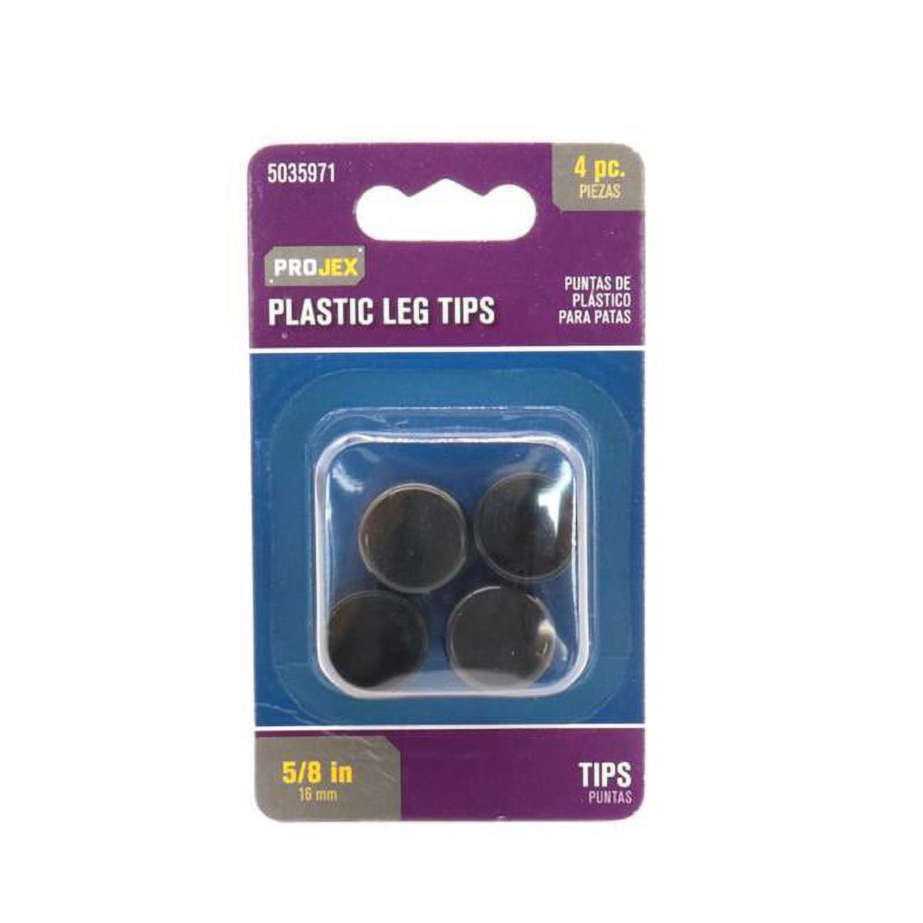 0.62 in. Round Plastic Leg Tip, Black - Pack of 4