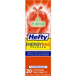5038142 13 gal Flap Tie Recycling Bag, Orange - Pack of 20 Pack of 9