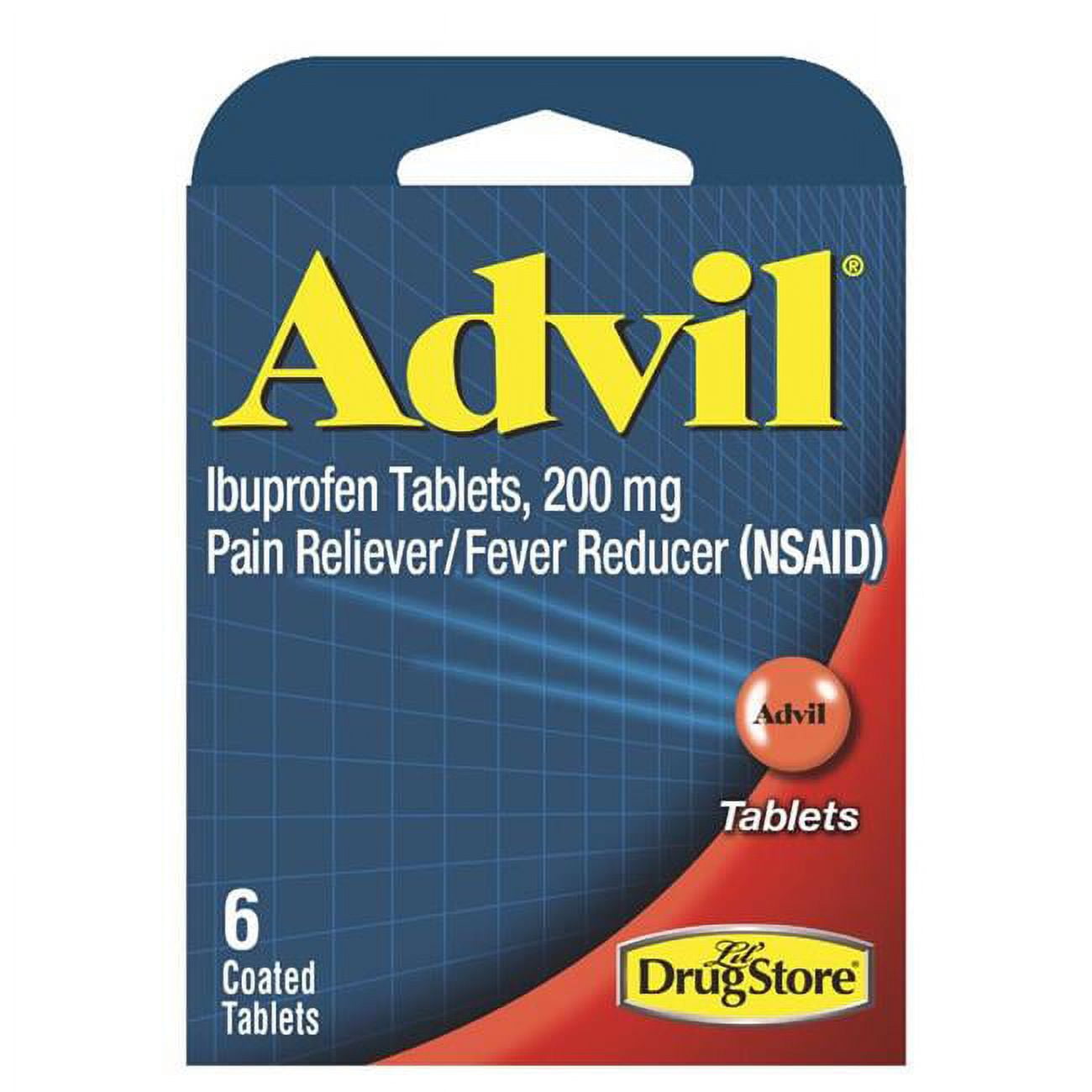 Picture of Advil 6060937 200 mg Pain Reliever & Fever Reducer&#44; Orange - Pack of 6