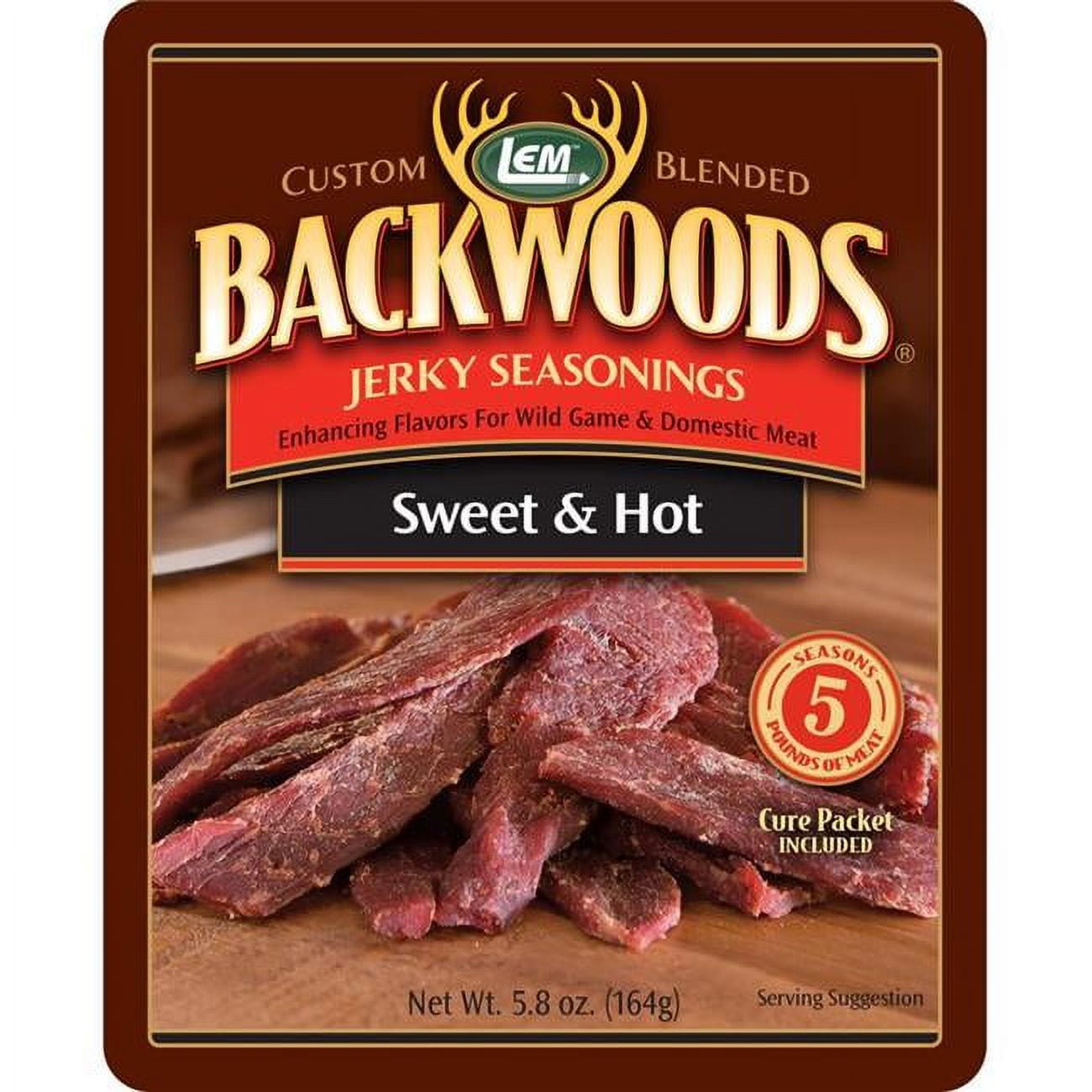 LEM 9007230 5.8 oz Backwoods Sweet & Hot Jerky Seasoning Boxed - Pack of 6