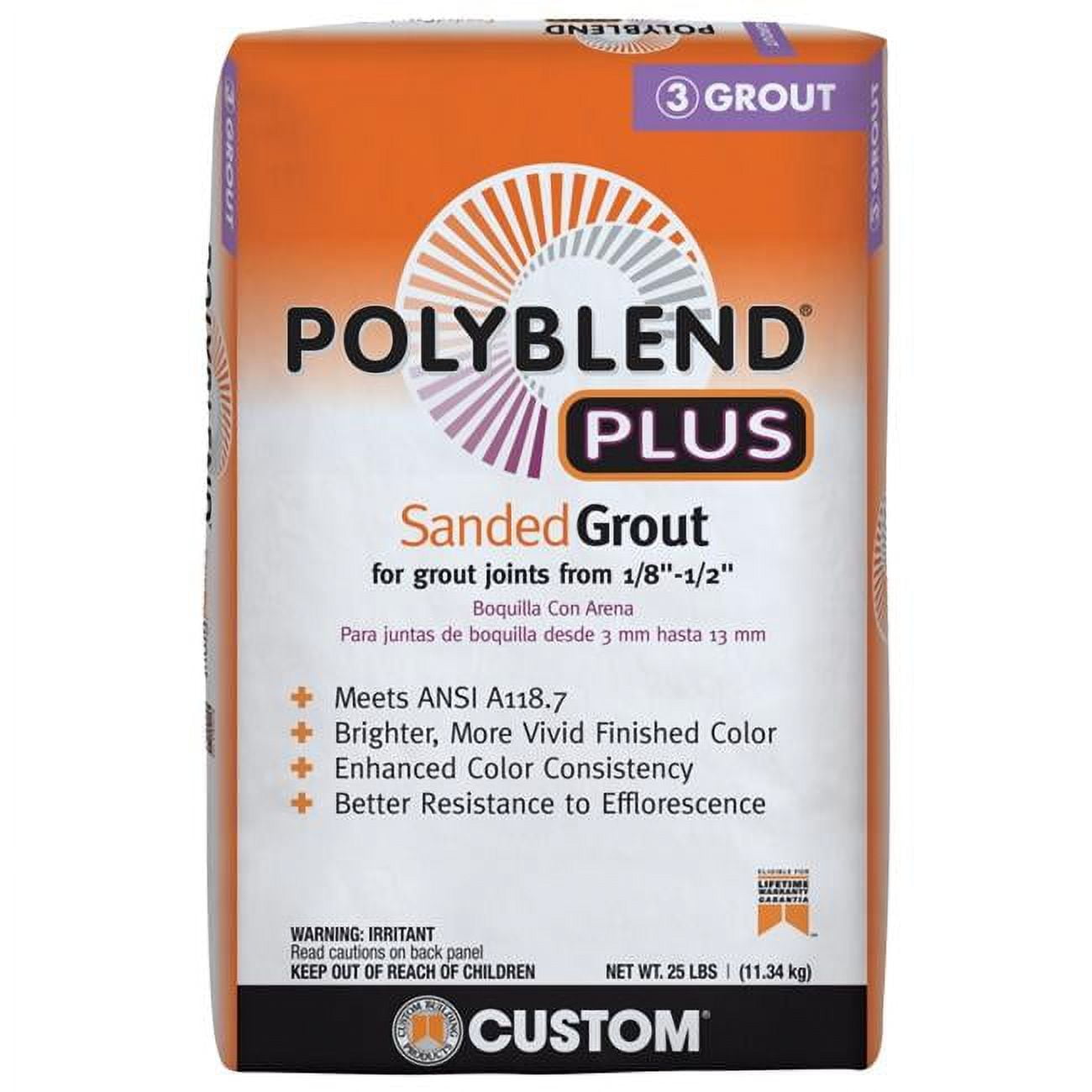 Polyblend Plus Indoor and Outdoor Charcoal Sanded Grout 25 lb