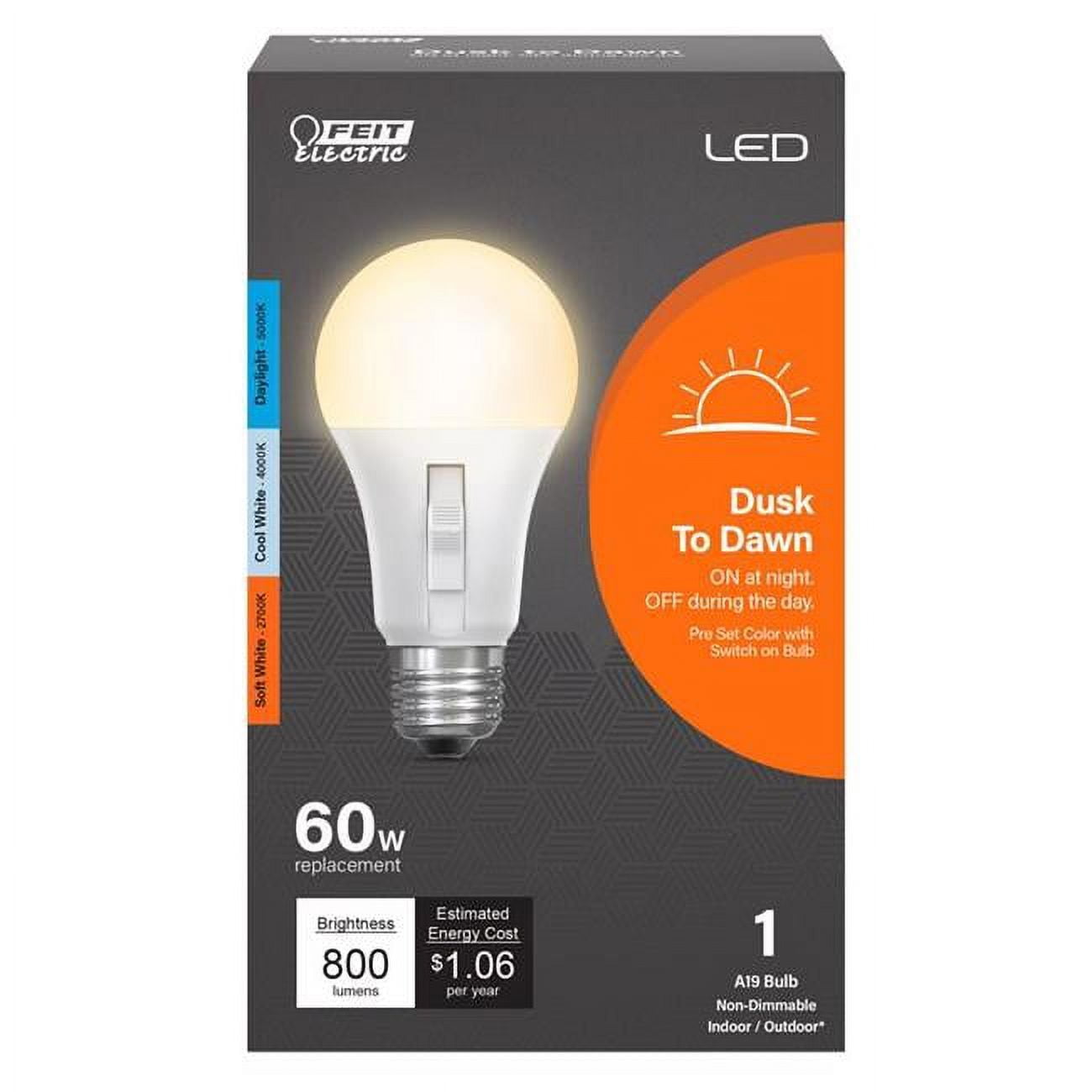 60 Watt Equivalence A19 E26 Medium LED Dusk to Dawn Bulb Tunable, White & Color Changing